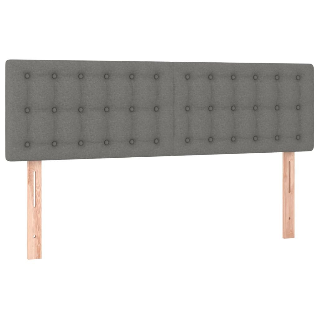 vidaXL Bett Kopfteile Dunkelgrau 144x5x78/88 cm Stoff (1-tlg)