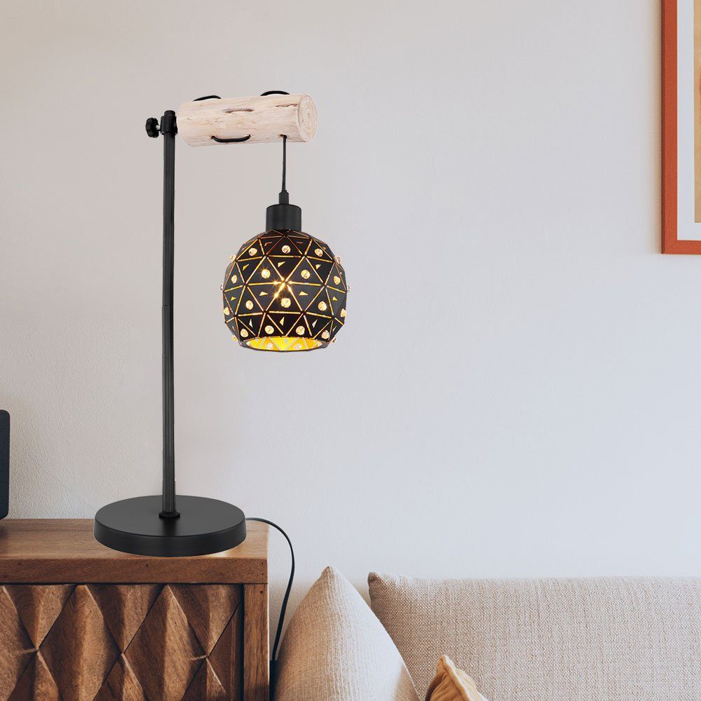 GLOBO LIGHTING Tischleuchte, Leuchtmittel nicht inklusive, Tischlampe Tischleuchten Schlafzimmerleuchte Holz mit