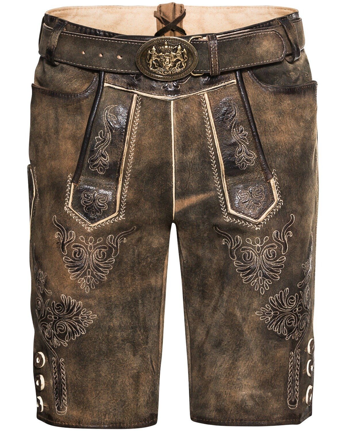 Trachtenhose Kurze Lederhose mit Gürtel