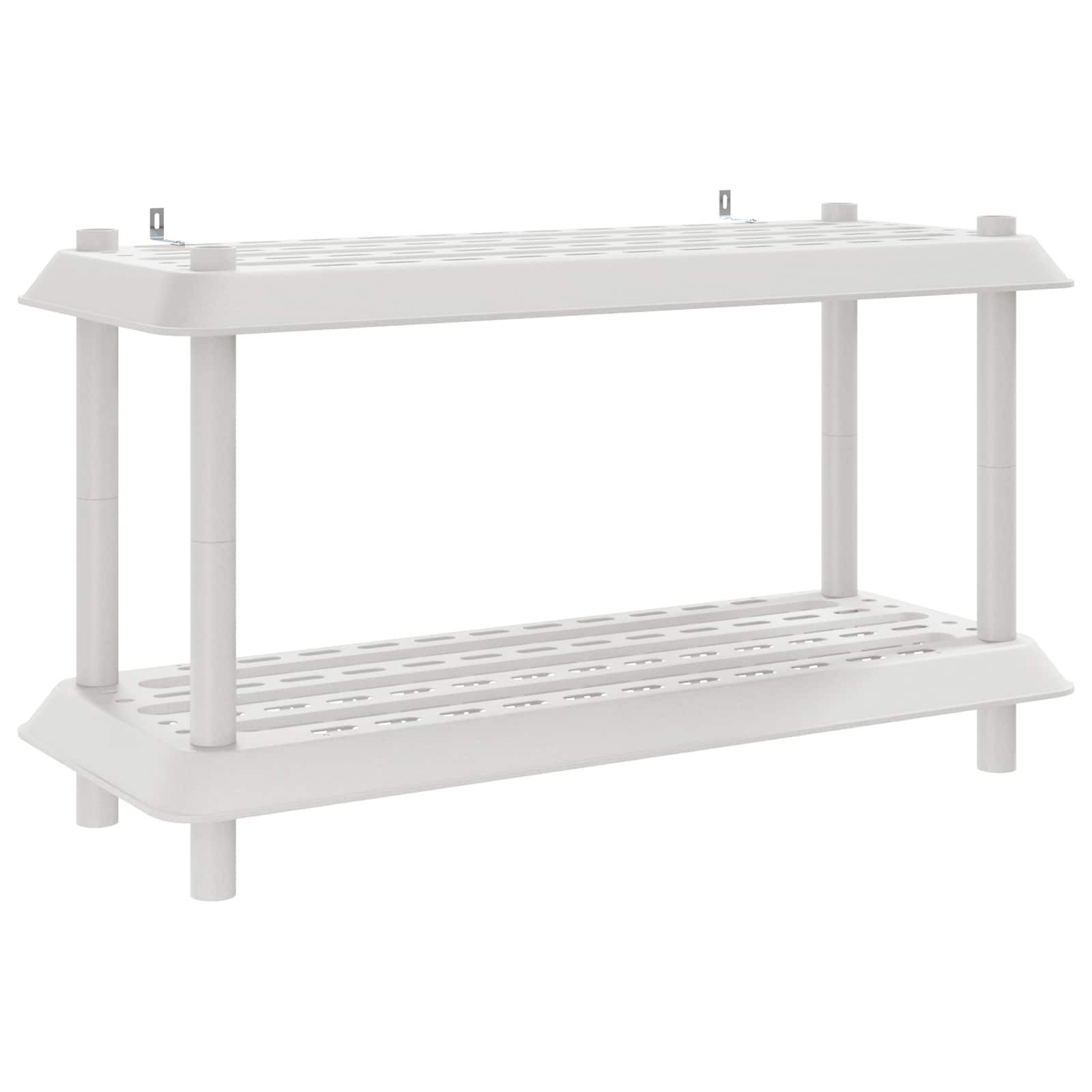 vidaXL Bücherregal Regaleinheit 2 Ebenen 100 x 40 x 55,5 cm PP Weiß, 1-tlg.