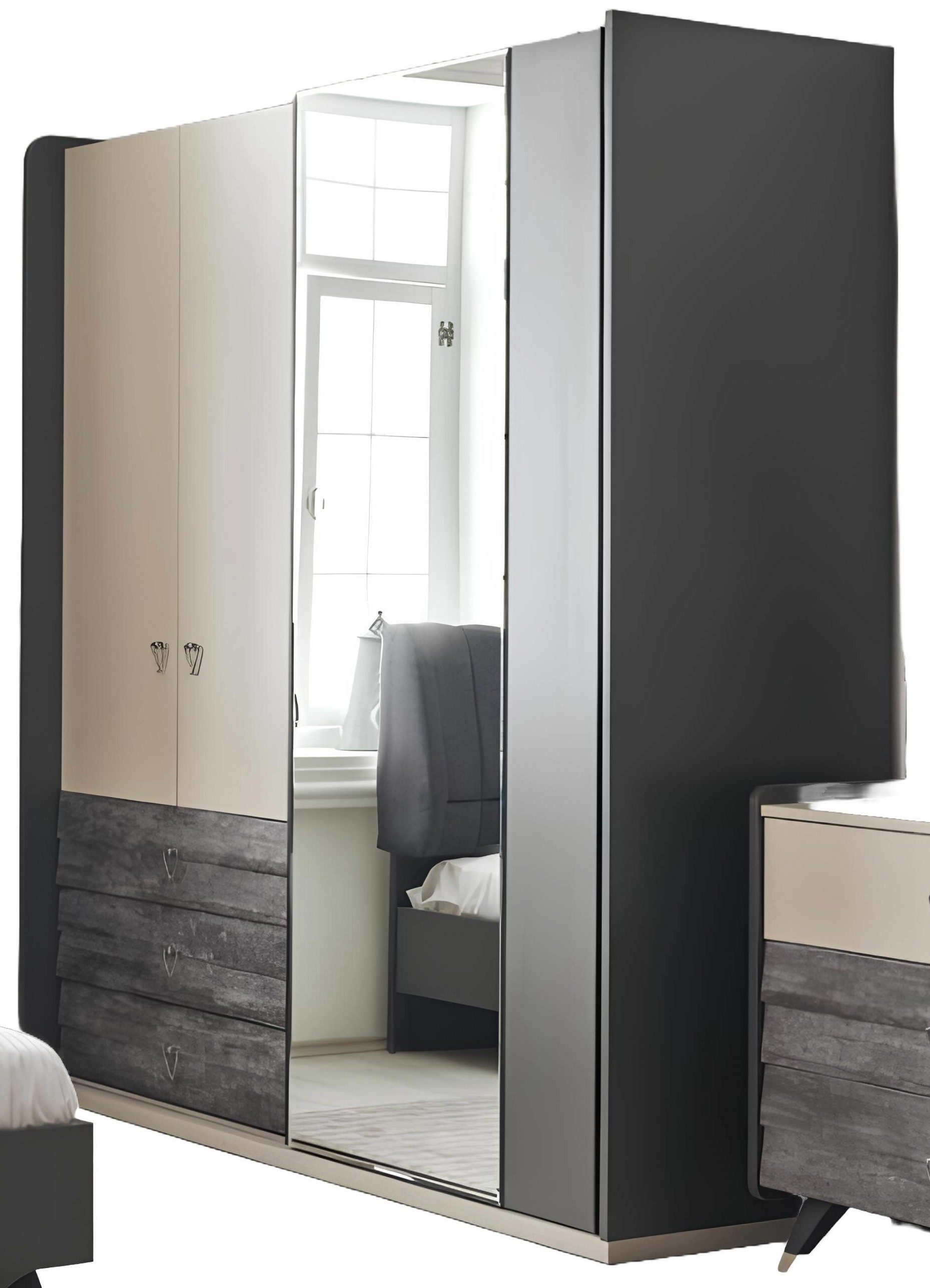 Xlmoebel Kleiderschrank Luxuriöser Kleiderschrank in edlem Design und modernem Stil (1-St., Kleiderschrank) Hergestellt in Europa
