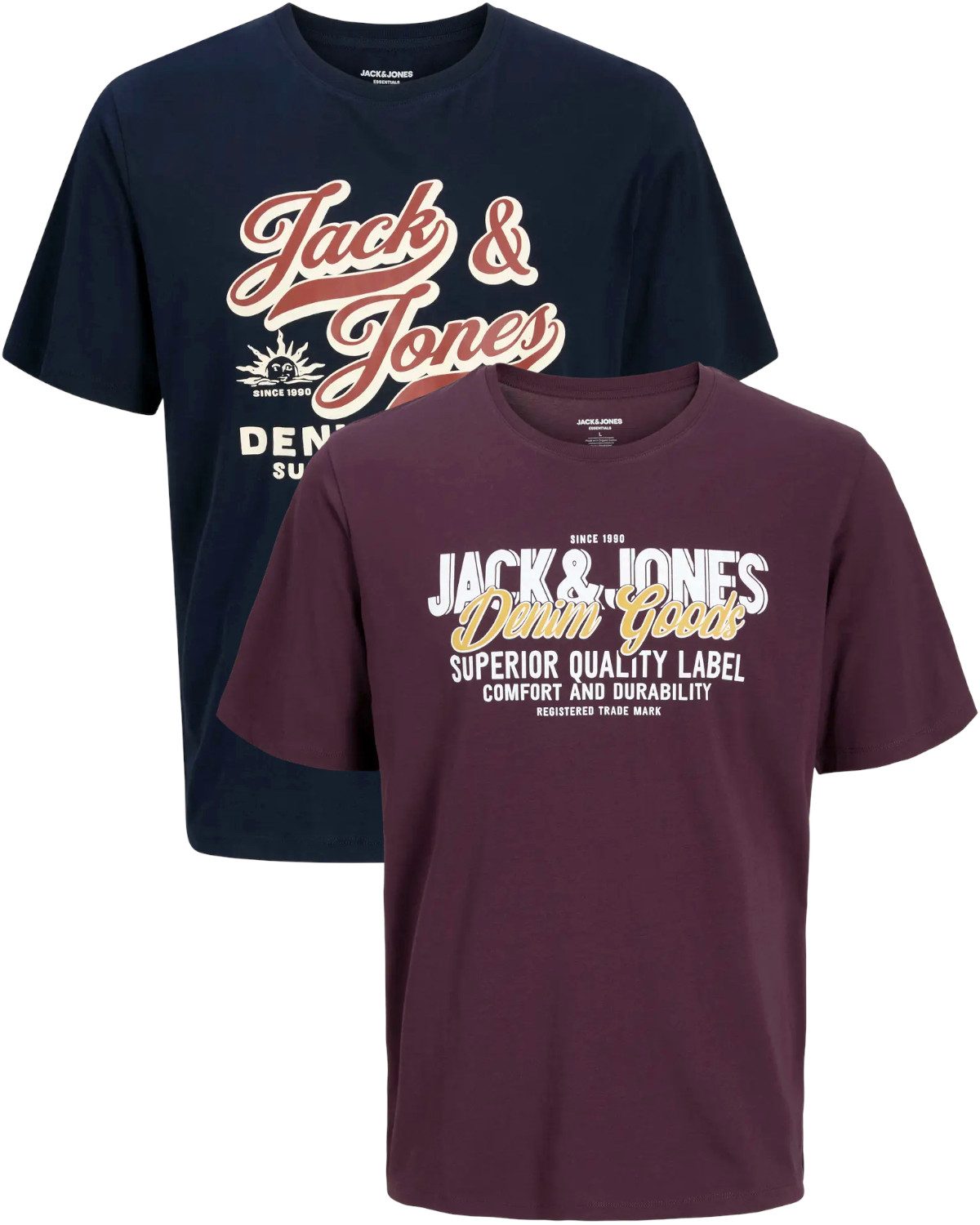 Jack & Jones PlusSize Print-Shirt (2er-Pack) günstig online kaufen