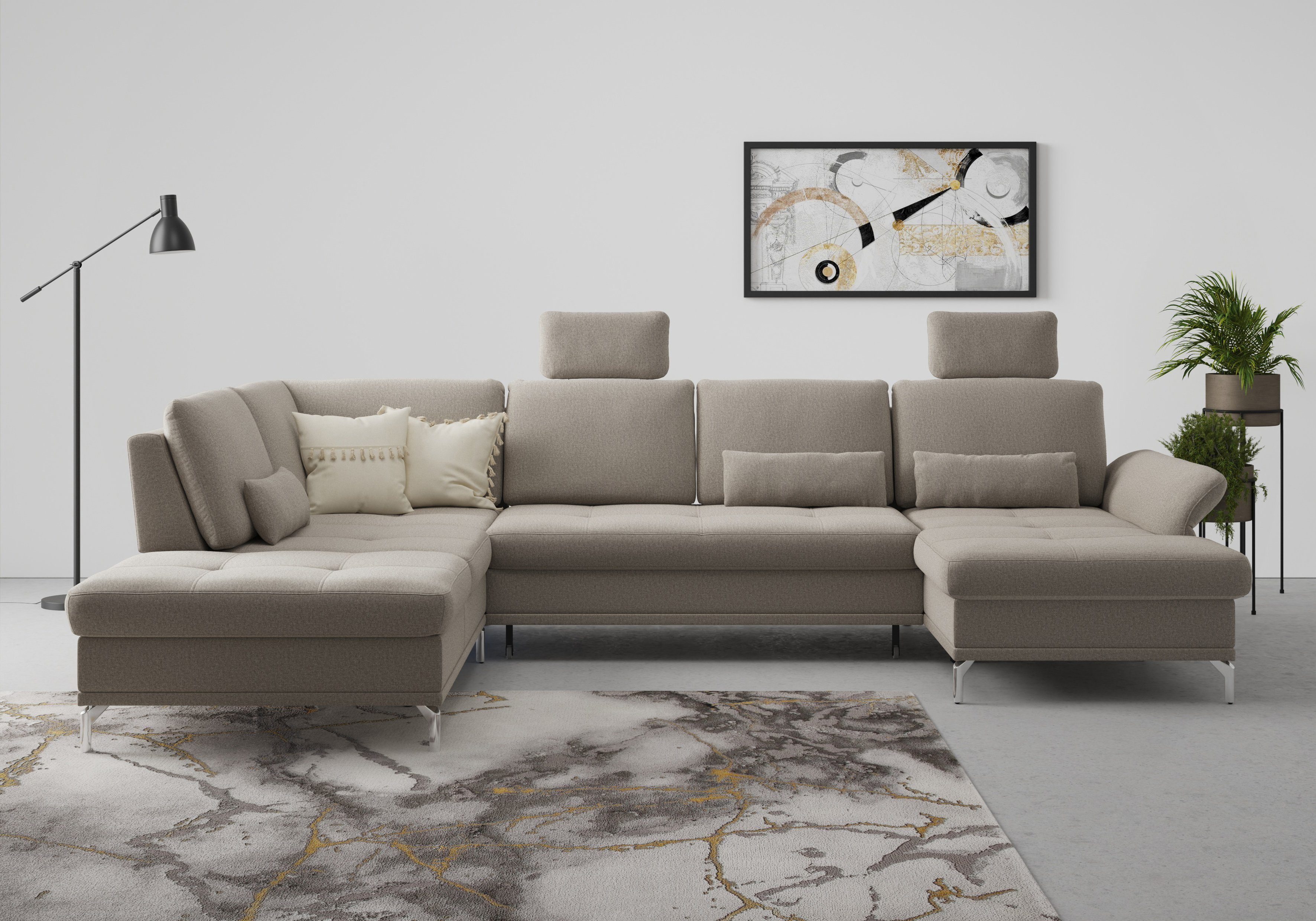 INOSIGN Wohnlandschaft "Palm Beach U-Form" Federkern, mit Sitztiefenverstel günstig online kaufen