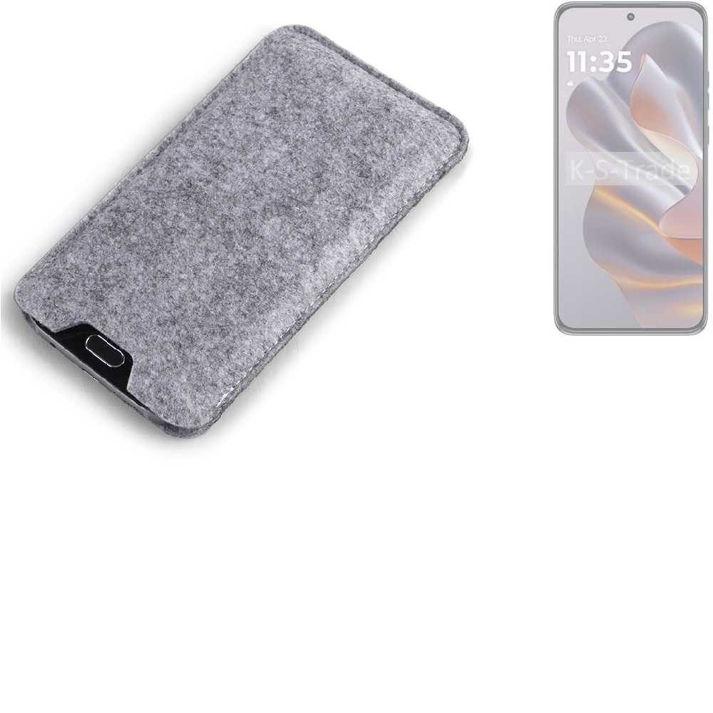 K-S-Trade Handyhülle für Motorola Edge 50 Neo, Filz Handyhülle Schutzhülle Filztasche Filz Tasche Case Sleeve