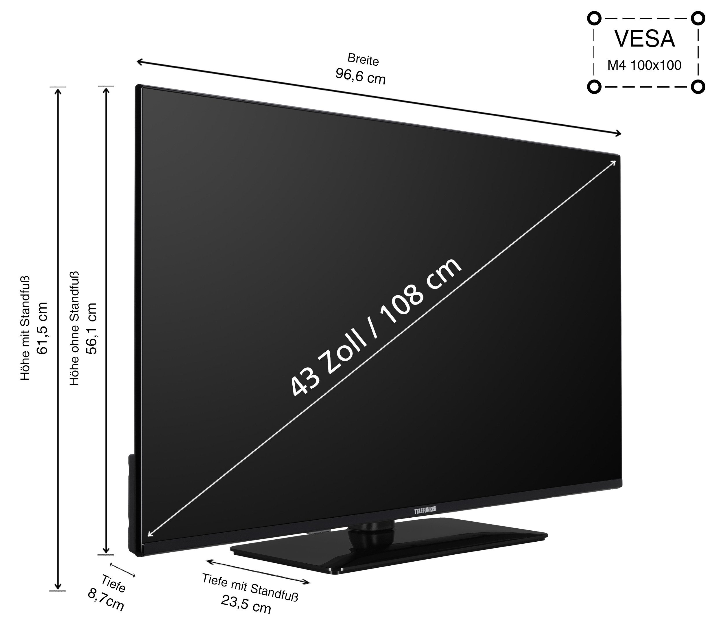Telefunken D43U750X2CWI LCD-LED Fernsehe...