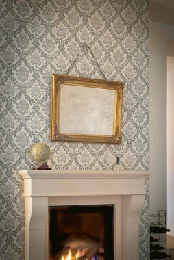 living walls Vliestapete Designbook, Barock, Floral Tapete Ornament Creme Grau Metallic