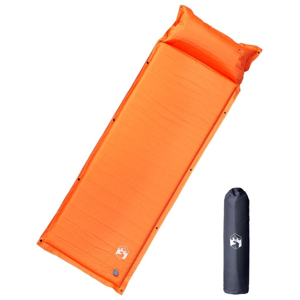 vidaXL Isomatte Selbstaufblasende Isomatte mit Kissen Orange