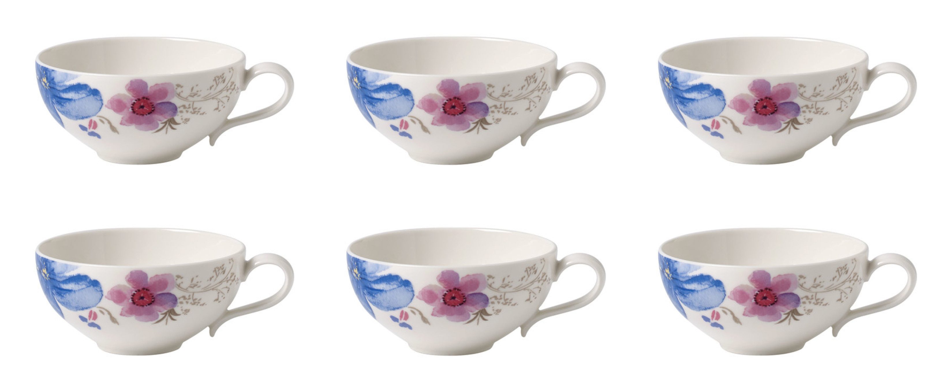 Villeroy & Boch Tasse Mariefleur Gris, Porzellan, Spülmaschinengeeignet, Mehrfarbig, Blumen, H: 5cm