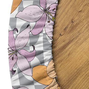 Abakuhaus Tischdecke Rundum-elastische Stofftischdecke, Blumen Pastell Bicolor Lily Flora