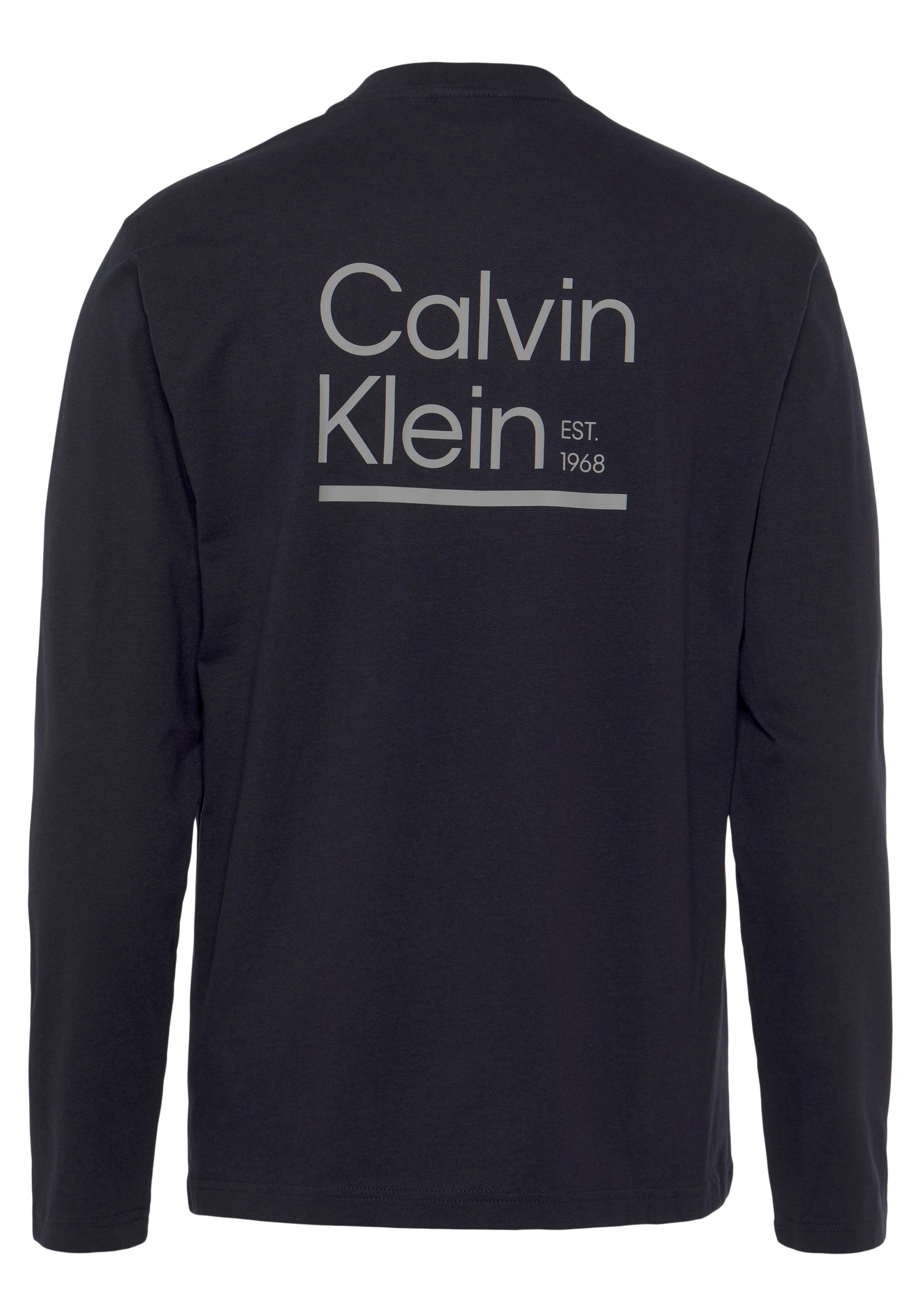 Calvin Klein Langarmshirt CONTRAST LINE Night CK-Logodruck T-SHIRT LS Sky mit LOGO