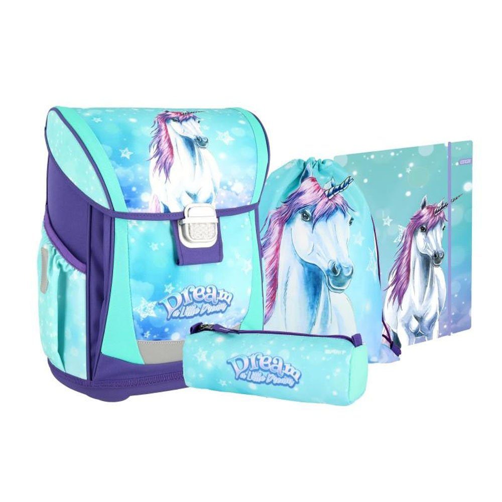 Spirit Schulranzen Schulranzen-Set "LITTLE DREAM" Einhorn Pferd - 4 teilig