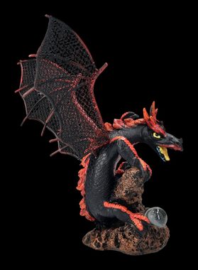 Figuren Shop GmbH Fantasy-Figur Pterosaur Drachen Figur schwarz-rot - Fantasy Drache Dekofigur
