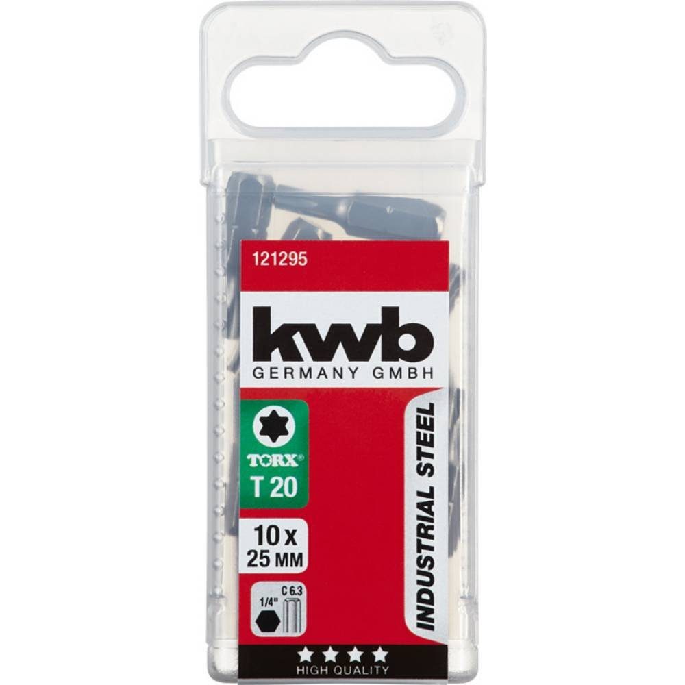 kwb Torx-Bit 10er TX 20 Industrial Steel Bit-Set, 25 mm Bits, 1/4 121295