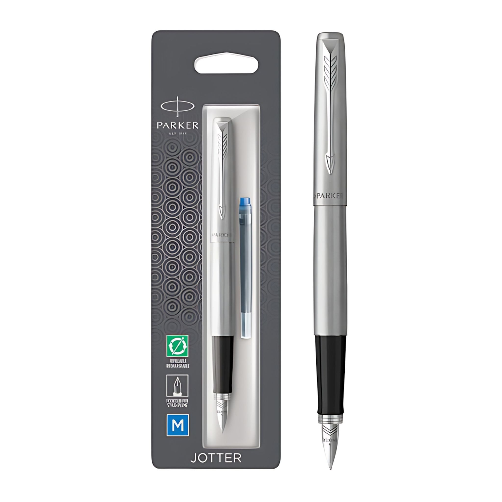 Parker Füller PARKER Füllfederhalter JOTTER Edelstahl C.C. M Blau