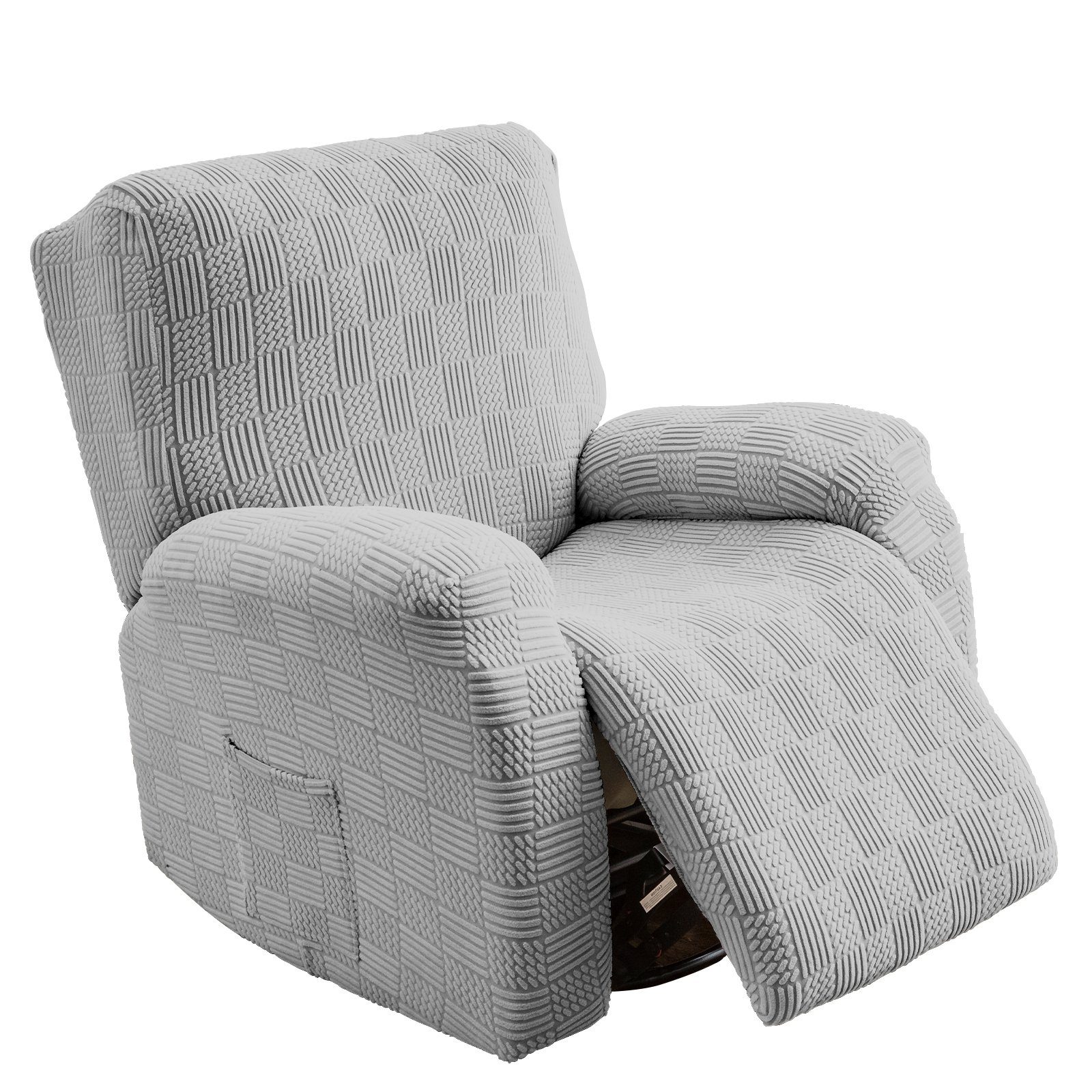 Deko, Jacquard, Lounge Hellgrau Recliner Rosnek Stretch, Stuhlhusse für Chaise Seitentasche,