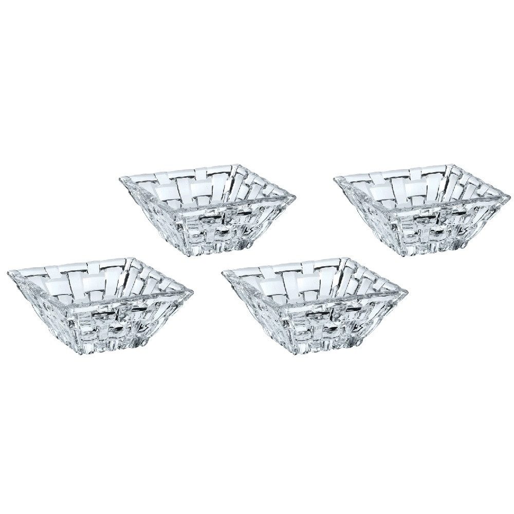 Nachtmann Müslischale Nachtmann Bossa Nova Dip Schale Quadratisch 8,5x8,5x3,6 cm 4er Set, Kristallglas, (Set)