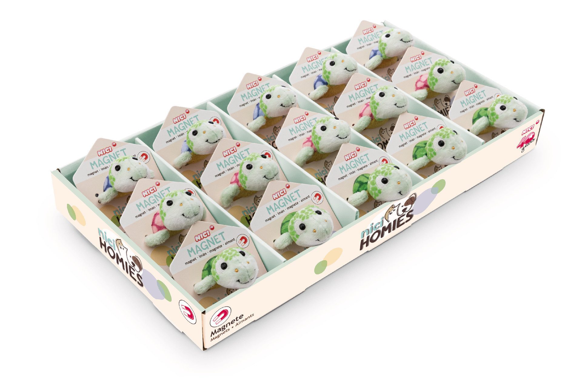 Nici Plüschfigur Nici 63073 Sortiment mini MagNICI Schildkröte 7cm 3 Designs