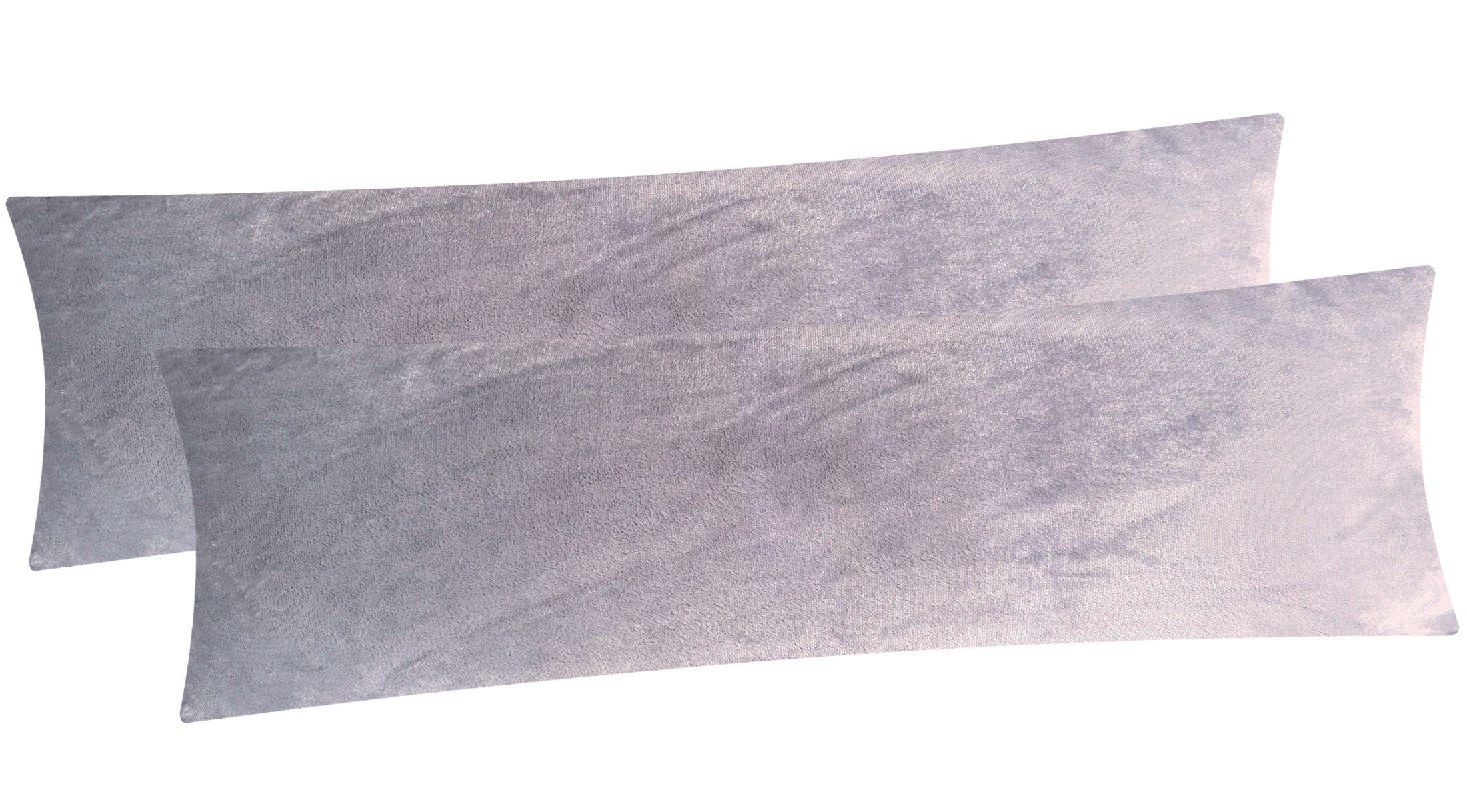 Heubergshop Seitenschläferkissenbezug, (2 Stück), 40x145cm, Fleece Winter flauschig weich warm Set Grau (2x-Grau)