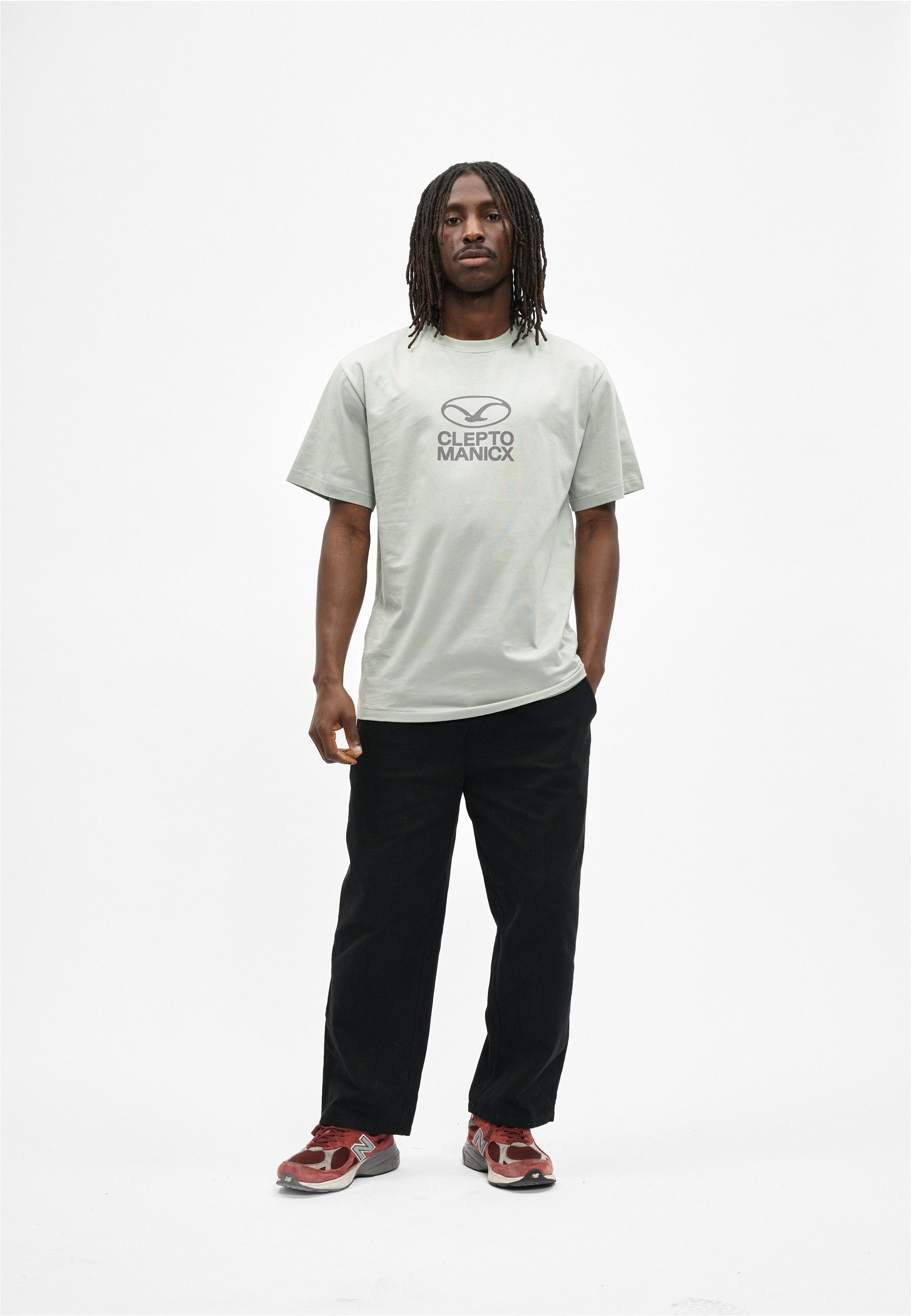 Cleptomanicx T-Shirt Möwe Plate mit großem Front-Print
