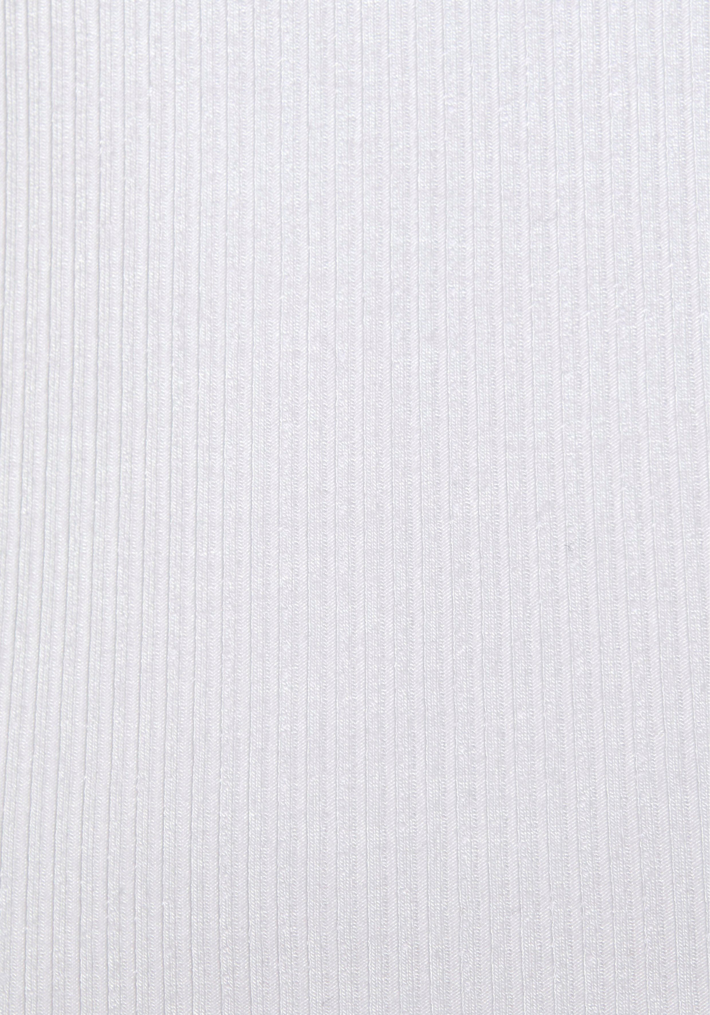 LASCANA V-Ausschnitt Ripptanktop mit weiß kleinem