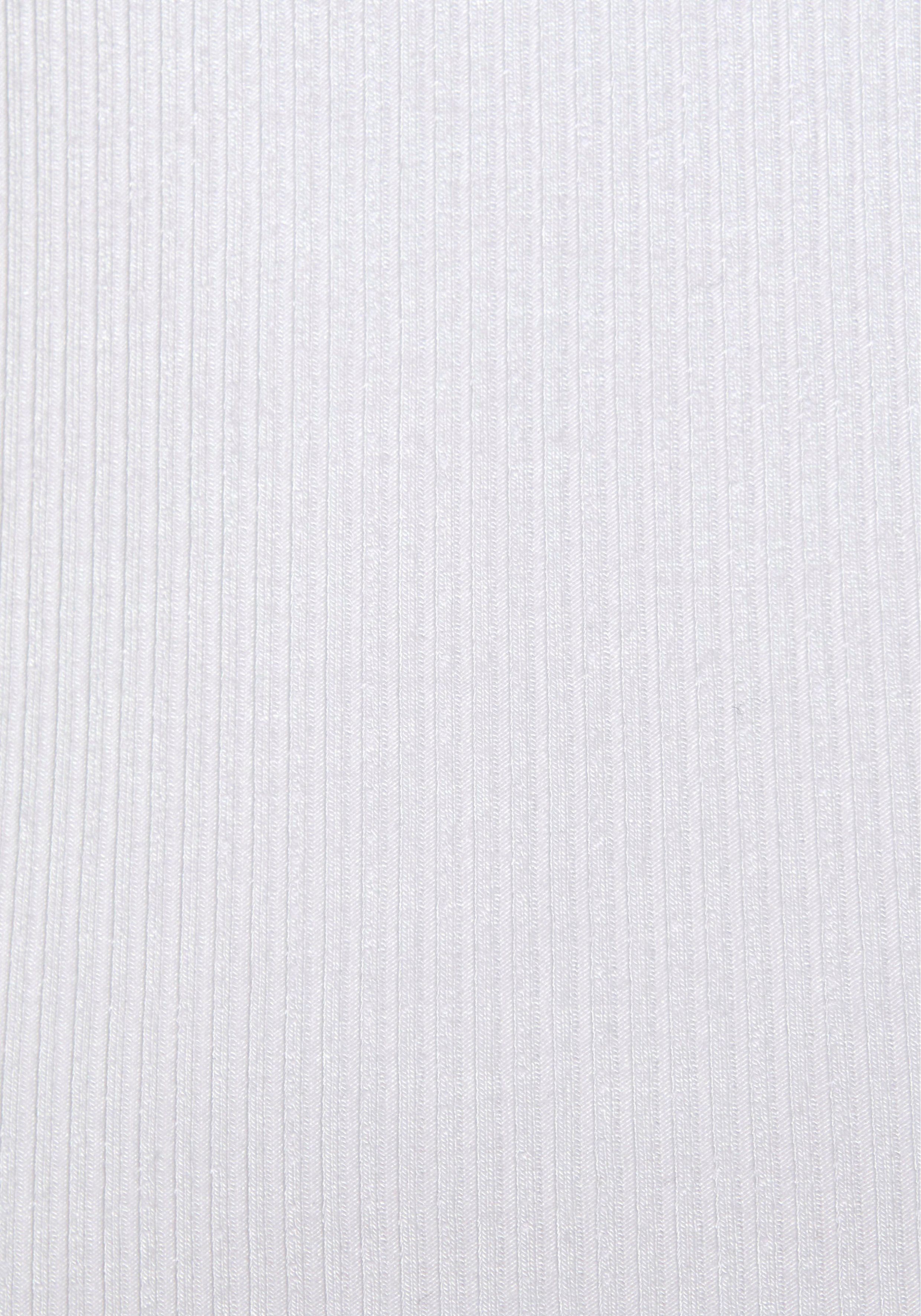 LASCANA Ripptanktop mit kleinem V-Ausschnitt, figurbetontes Damentop, Basic