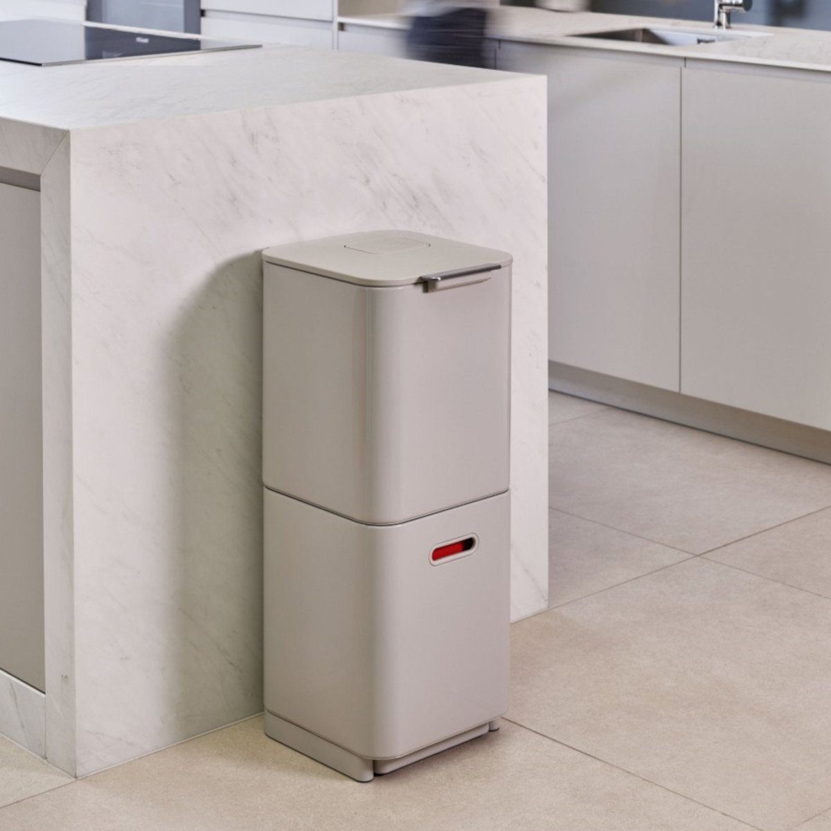 JosephJoseph Mülleimer »Mülleimer TOTEM 60, beige«, 2 Hauptfächer je 30