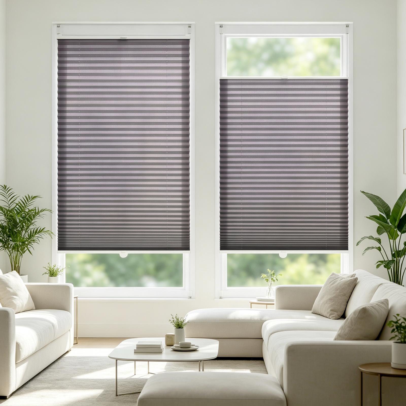 Salcar Plissee Plissee ohne Bohren Klemmfix Rollo verspannt für Fenster Lichtschutz, blickdicht mit Klemmträger im Fixmaß für Fenster und Türen – Bild 5 von 5