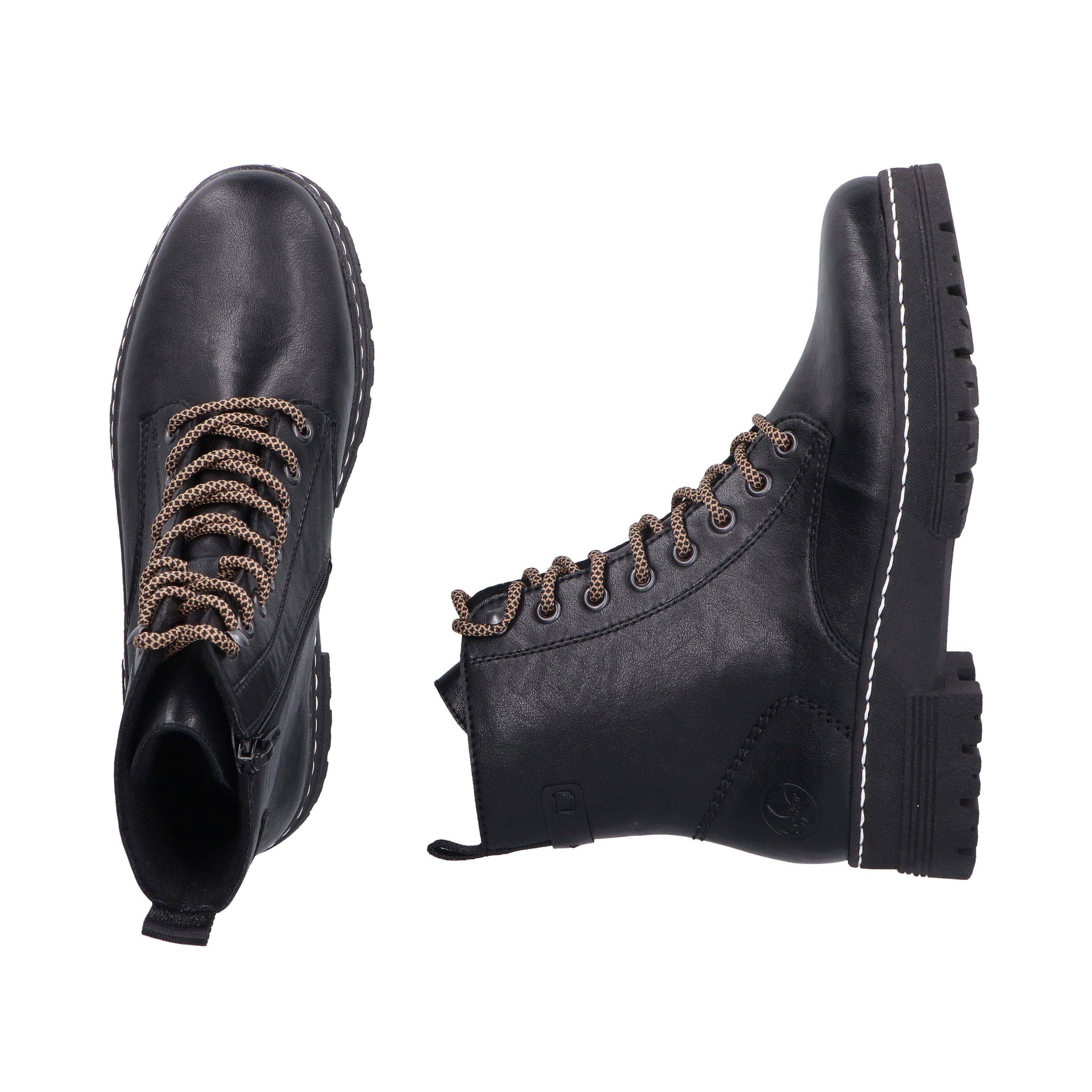 Rieker Schnürstiefelette Schnürboots, Plateauboots, Profilsohle, mit Innenreißverschluss