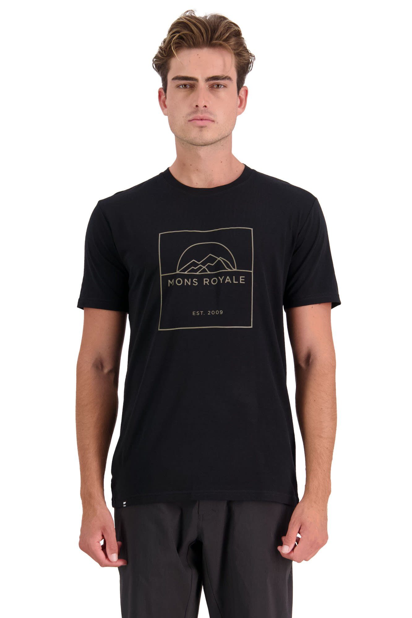 Mons Royale T-shirt Icon Royale Logo T-Shirt Black M Herren Sun - Mons Kurzarm-Shirt