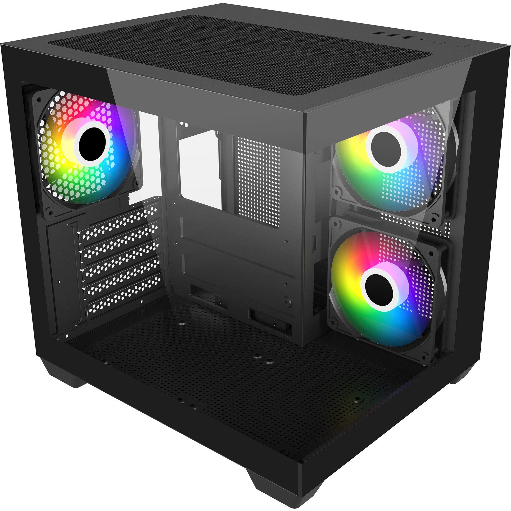 Fortron PC-Gehäuse FSP S140-BA, Tower-Gehäuse, (Tempered Glass x 2)