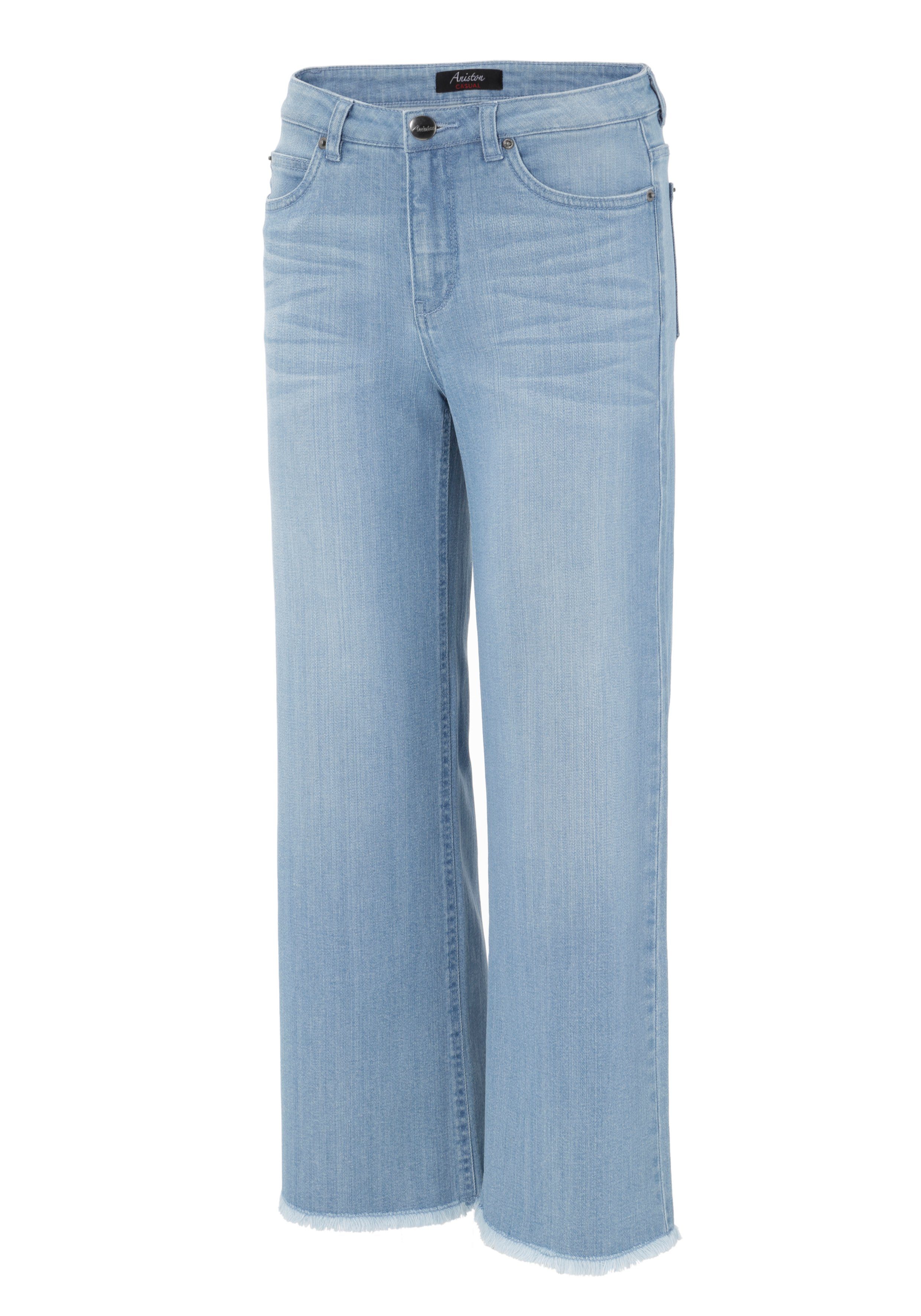 Beinabschluss Aniston leicht blue CASUAL 7/8-Jeans ausgefranstem mit