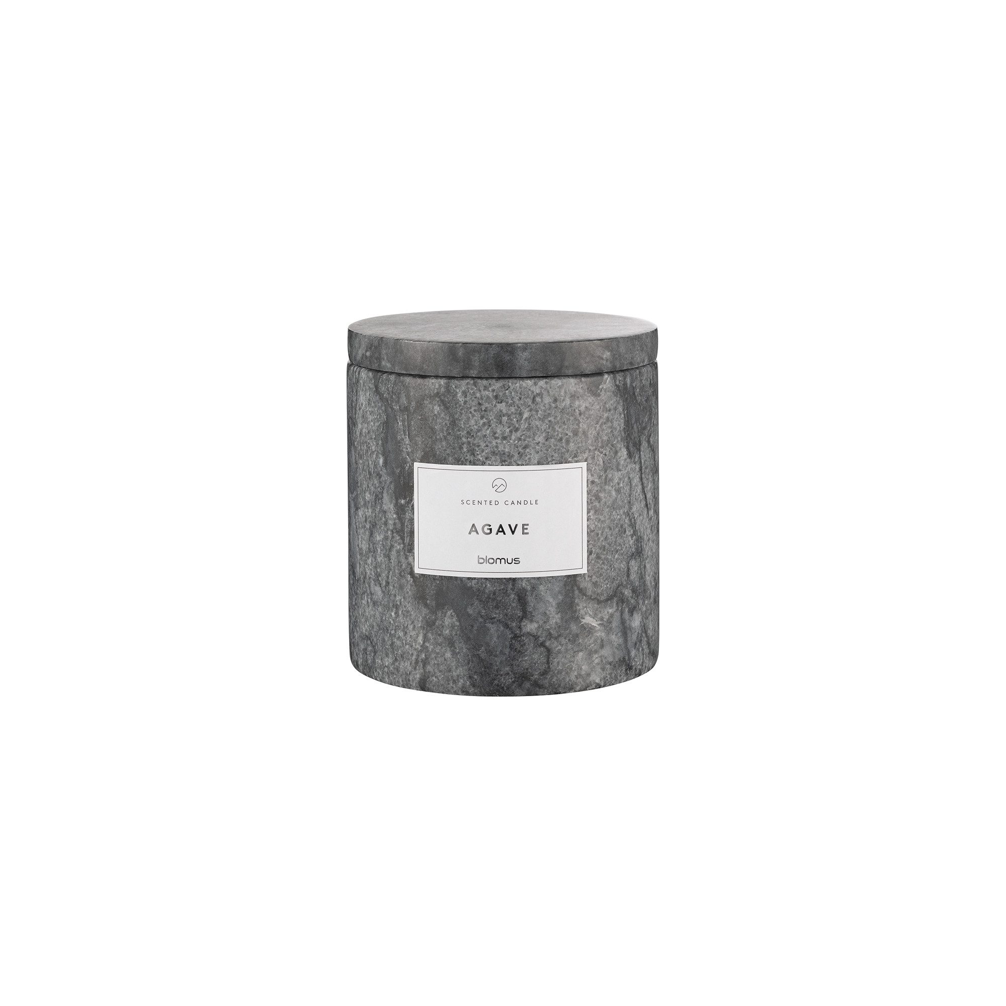 blomus Duftkerze -FRABLI- Edler Kerzenduft: Luxuriöses Design & Exklusives Aroma, Qualität, Hochwertig, Nachhaltig, Sojawachs, Marmor, Travertin, 8cm, 10cm