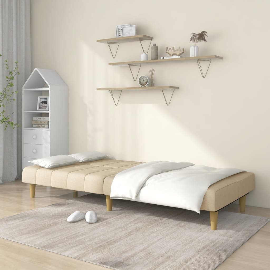 vidaXL Sofa Schlafsofa 2-Sitzer Creme Stoff günstig online kaufen