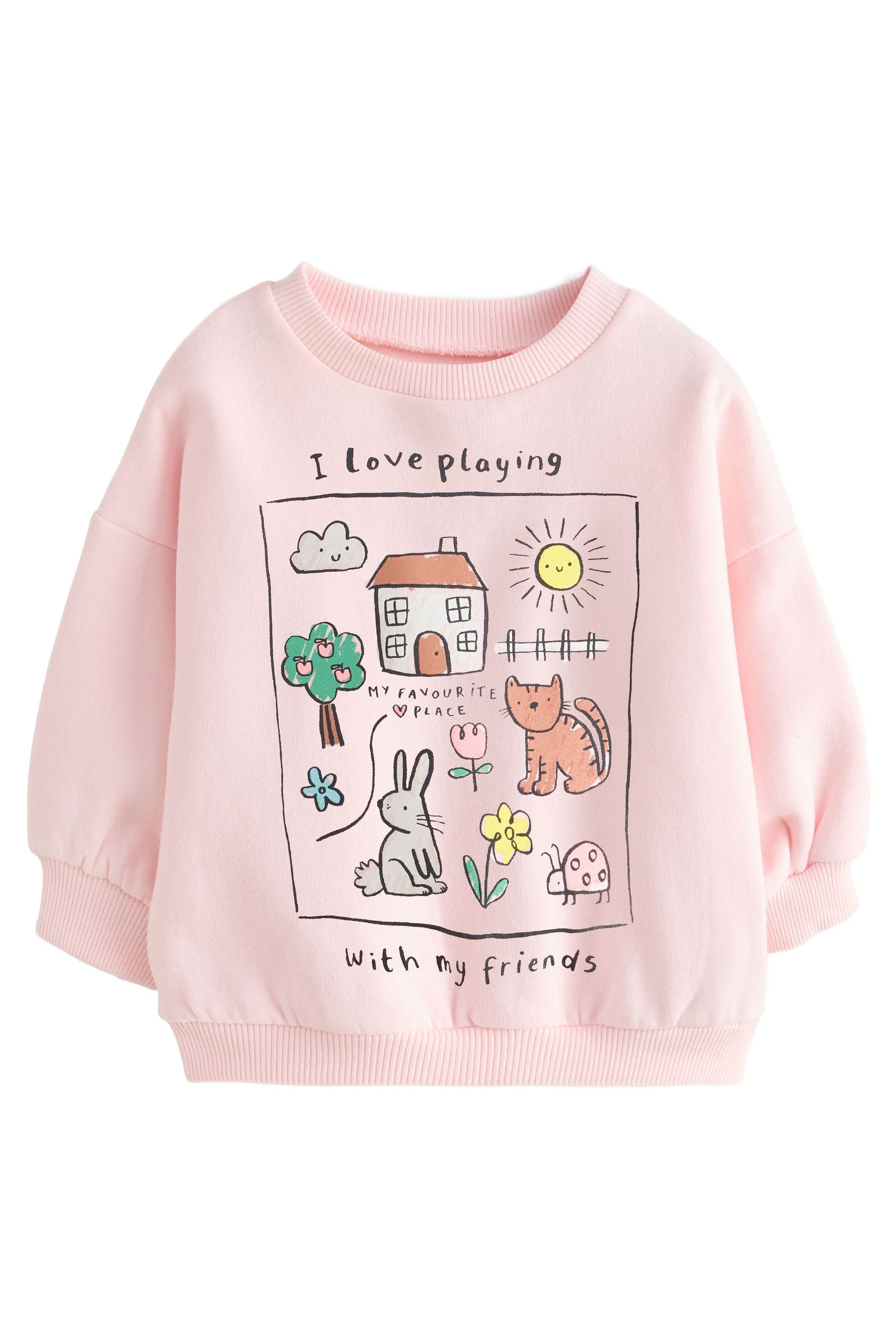 Sweatshirt Sweatshirt mit Rundhalsausschnitt