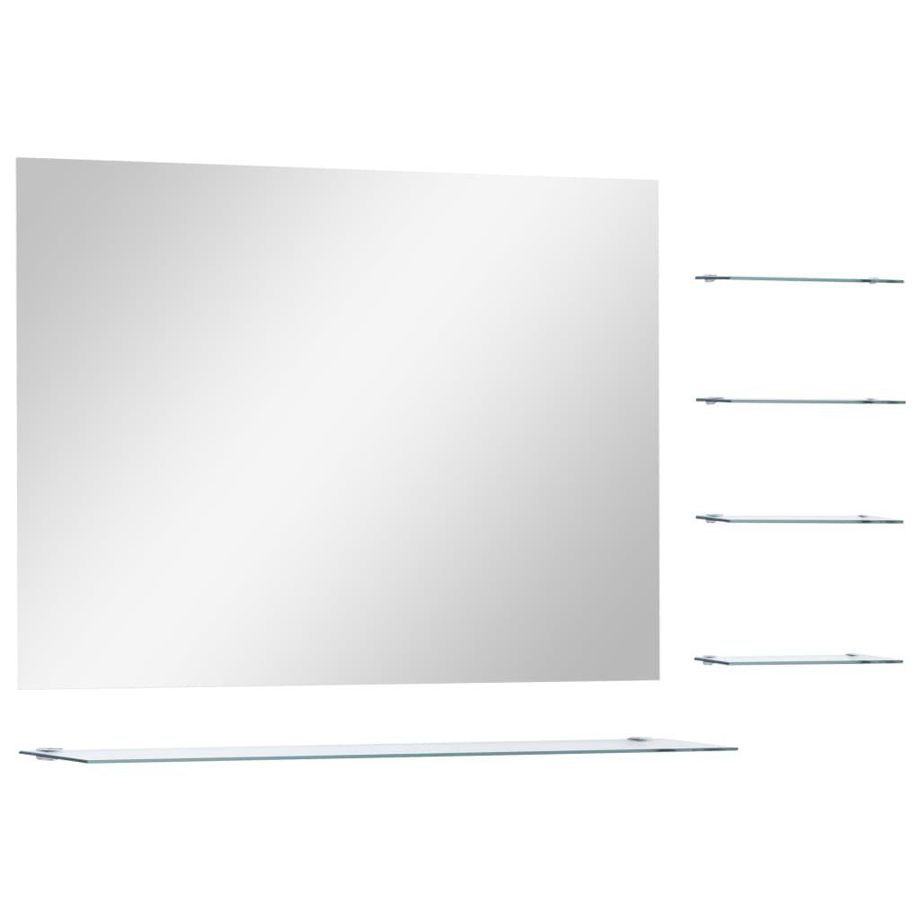 furnicato Silbern 5 cm 80×60 mit Wandspiegel Ablagen