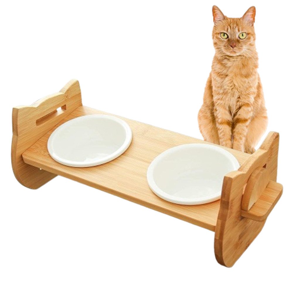 Rywell Futternapf katzennapf erhöht verstellbar Hundenapf & Katzennapf futternäpfe, Keramik, verstellbar Futterstationen mit Vier Höheneinstellungen, 350ml