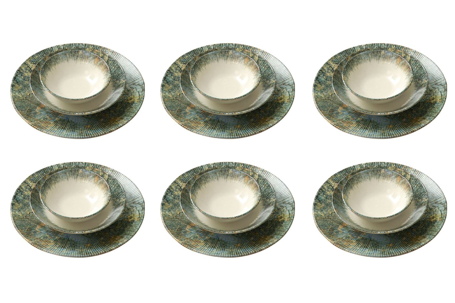 Hermia Concept Geschirr-Set Eksen (18-tlg), 6 Personen, Porzellan, 18 Teile, für 6 Personen