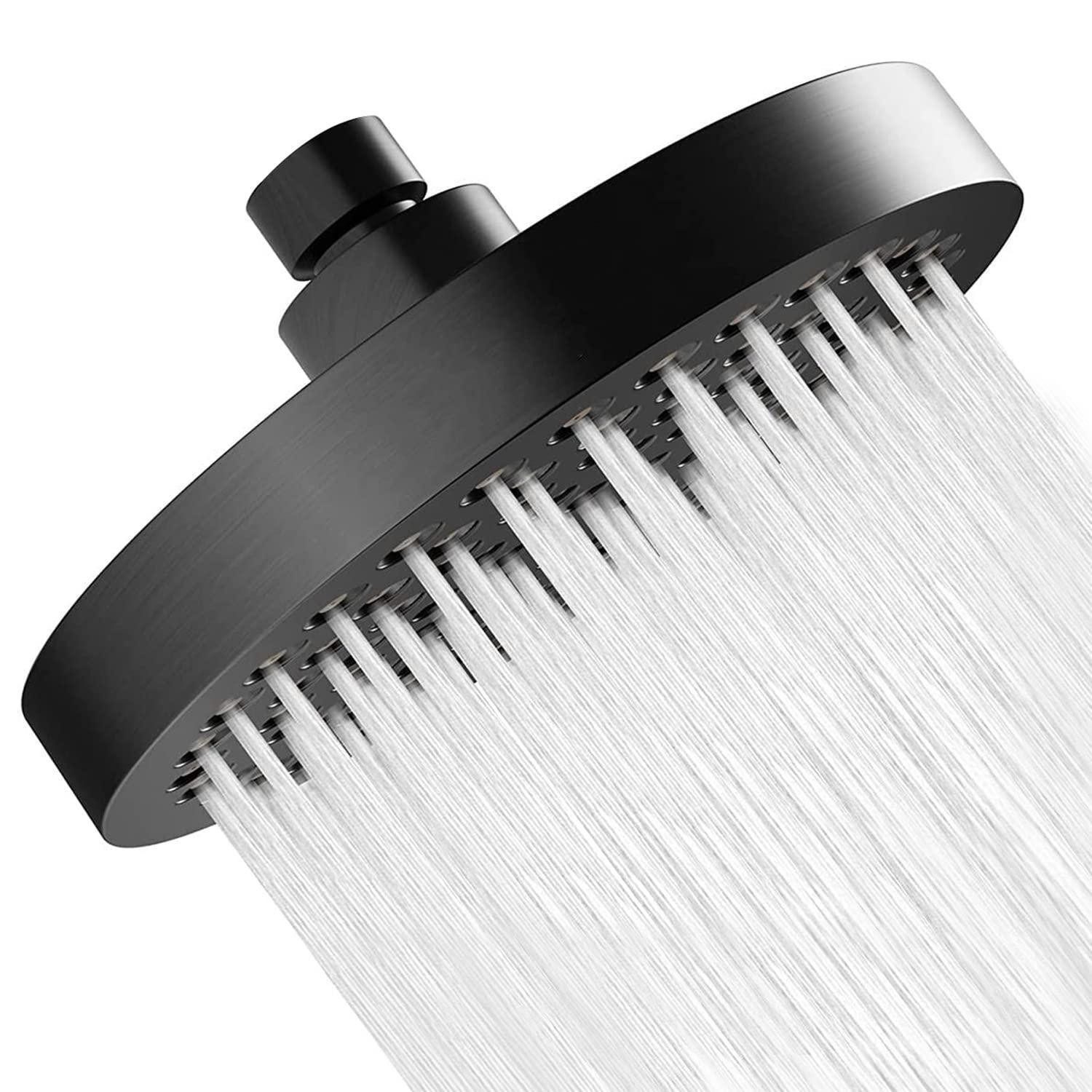 LuxusKollektion Regenduschkopf Duschkopf Regendusche Kopfbrause Anti Kalk Düsen Schwarz 6 Zoll