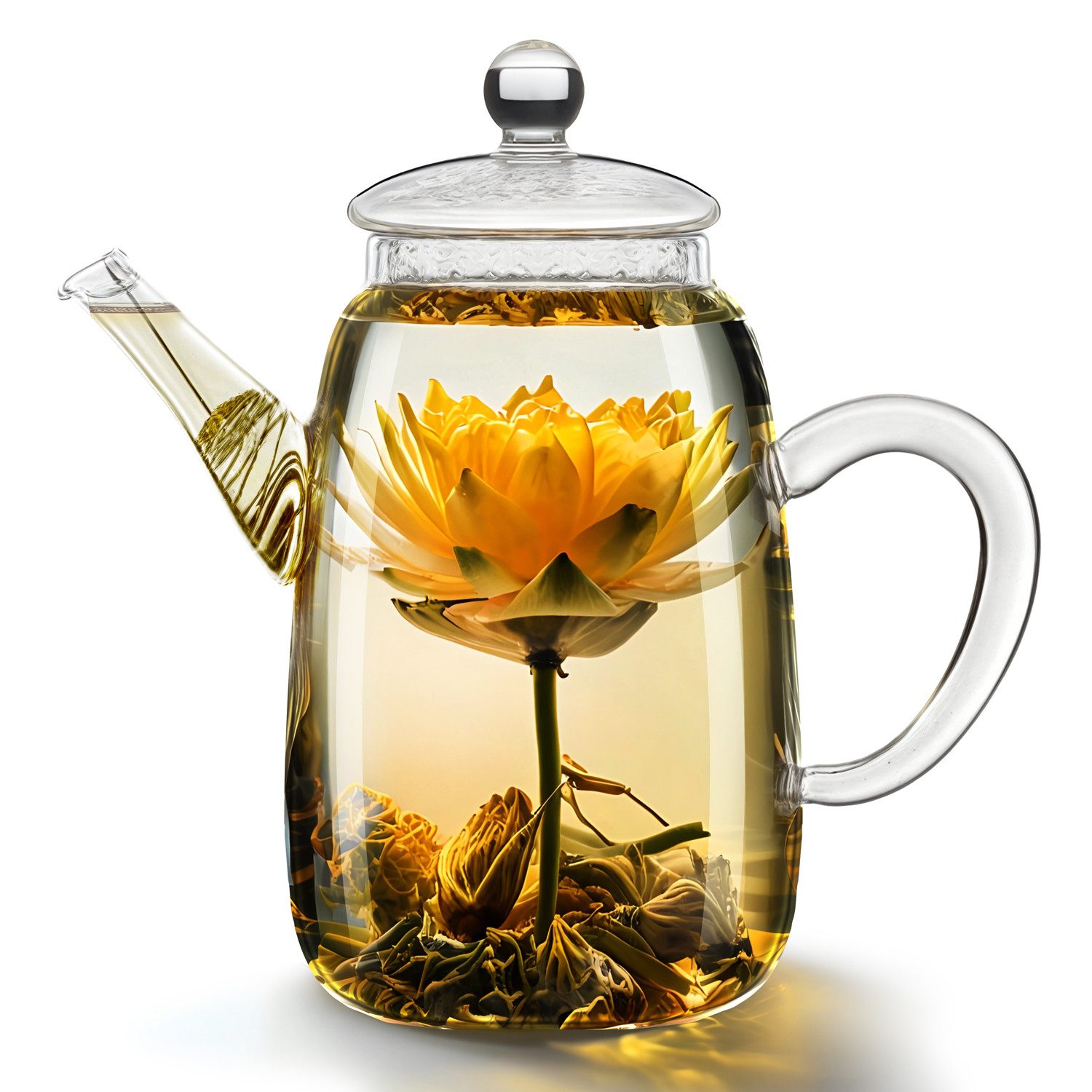 Dimono Teekanne Teekanne aus Glas mit Teefilter, 600 ml