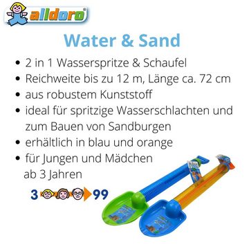 alldoro Sandform-Set 60120, 2 in 1 Wasserpistole und Sandschaufel für Sandkasten und Strand