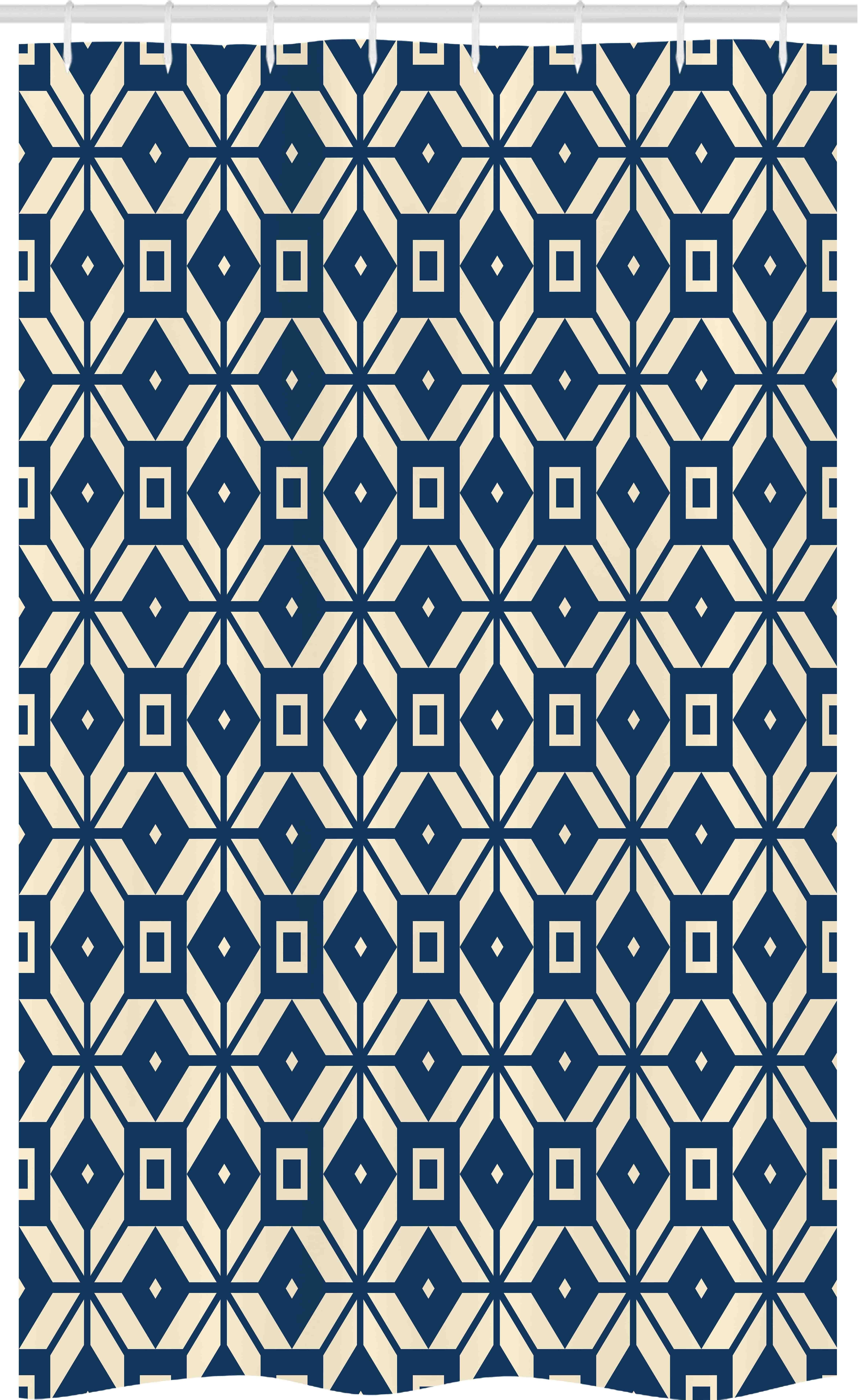 Abakuhaus Duschvorhang Badezimmer Deko Set aus Stoff mit Haken Breite 120 cm, Höhe 180 cm, Geometrisch Minimalist Vintage Design
