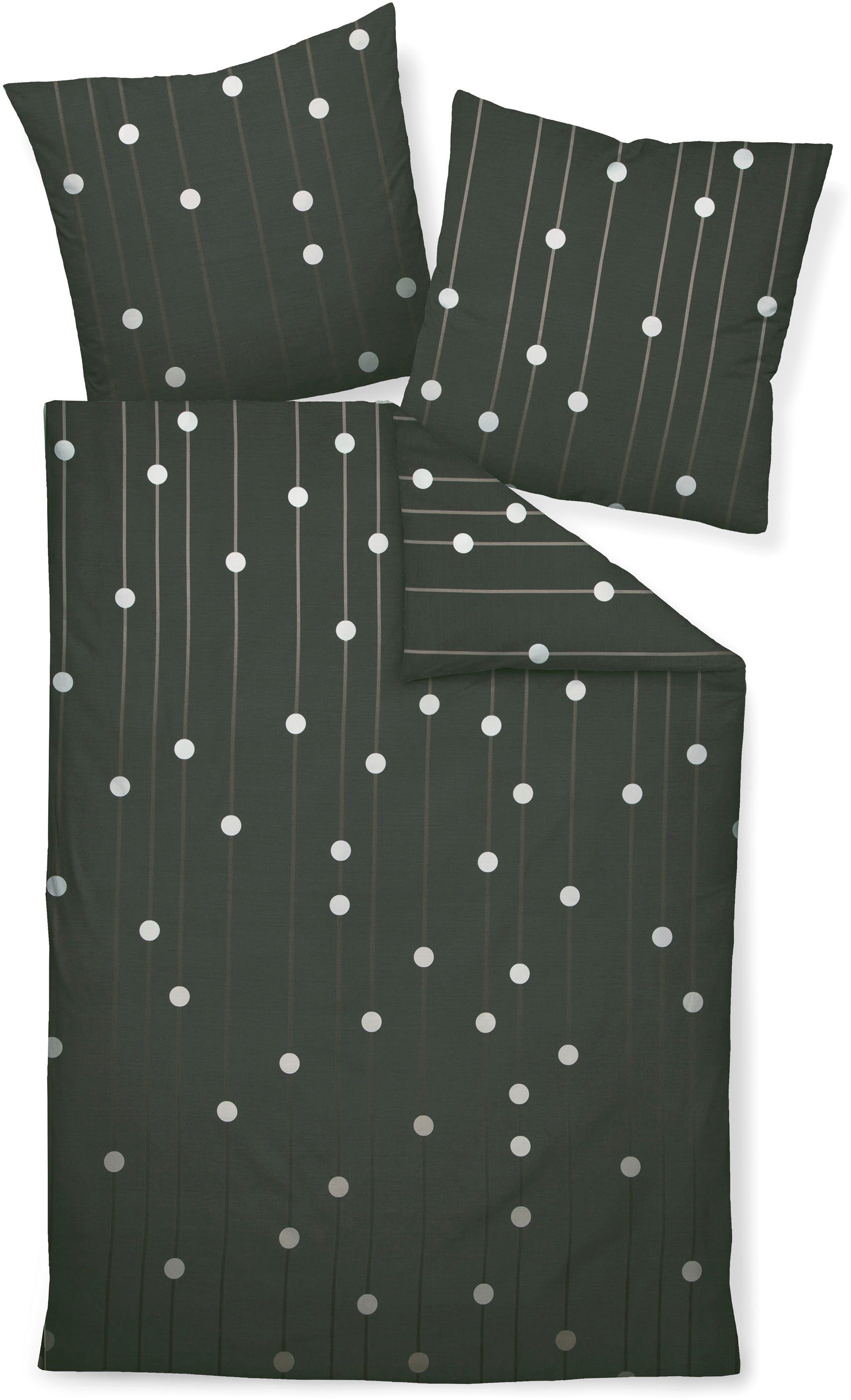 Janine Bettwäsche Mako-Satin87089 07 * 155X220,80x80, Mako-Satin, mit Reißverschluss