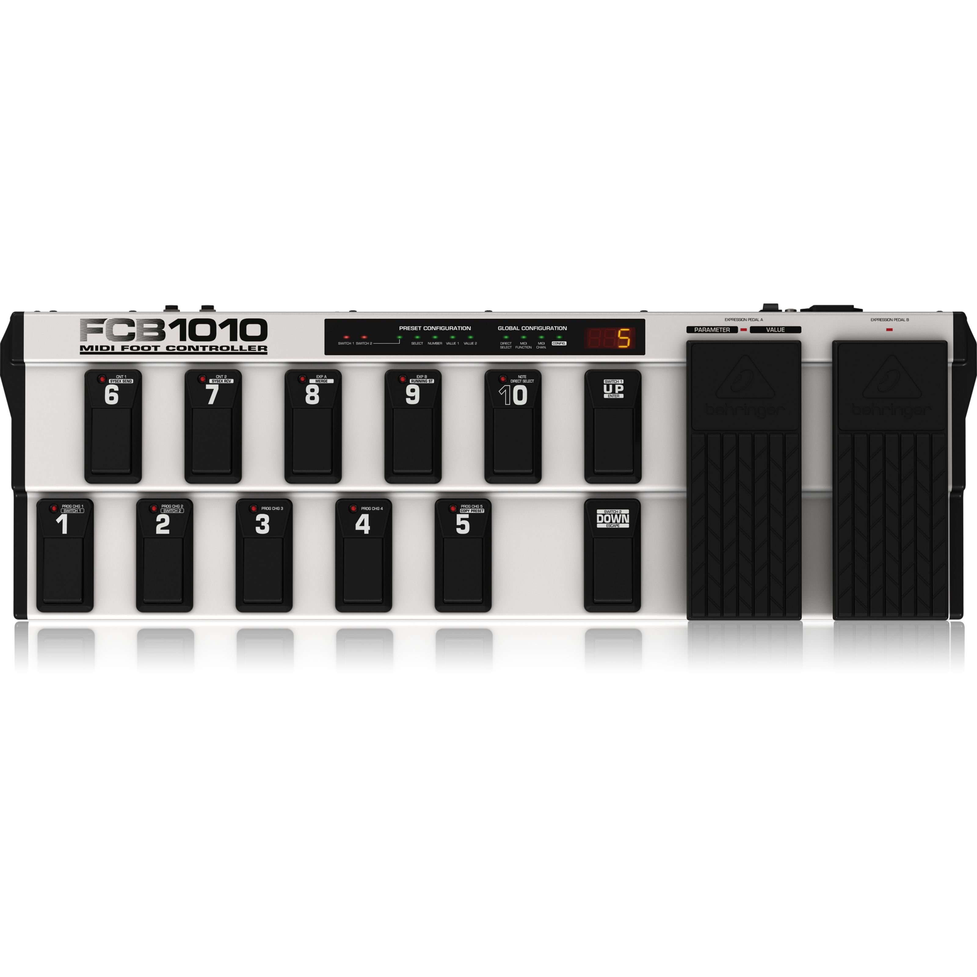 Behringer Musikinstrumentenpedal, (E-Gitarren Verstärker, Midi-Fußleisten), FCB1010 Midi Foot Controller - MIDI Fußschalter für
