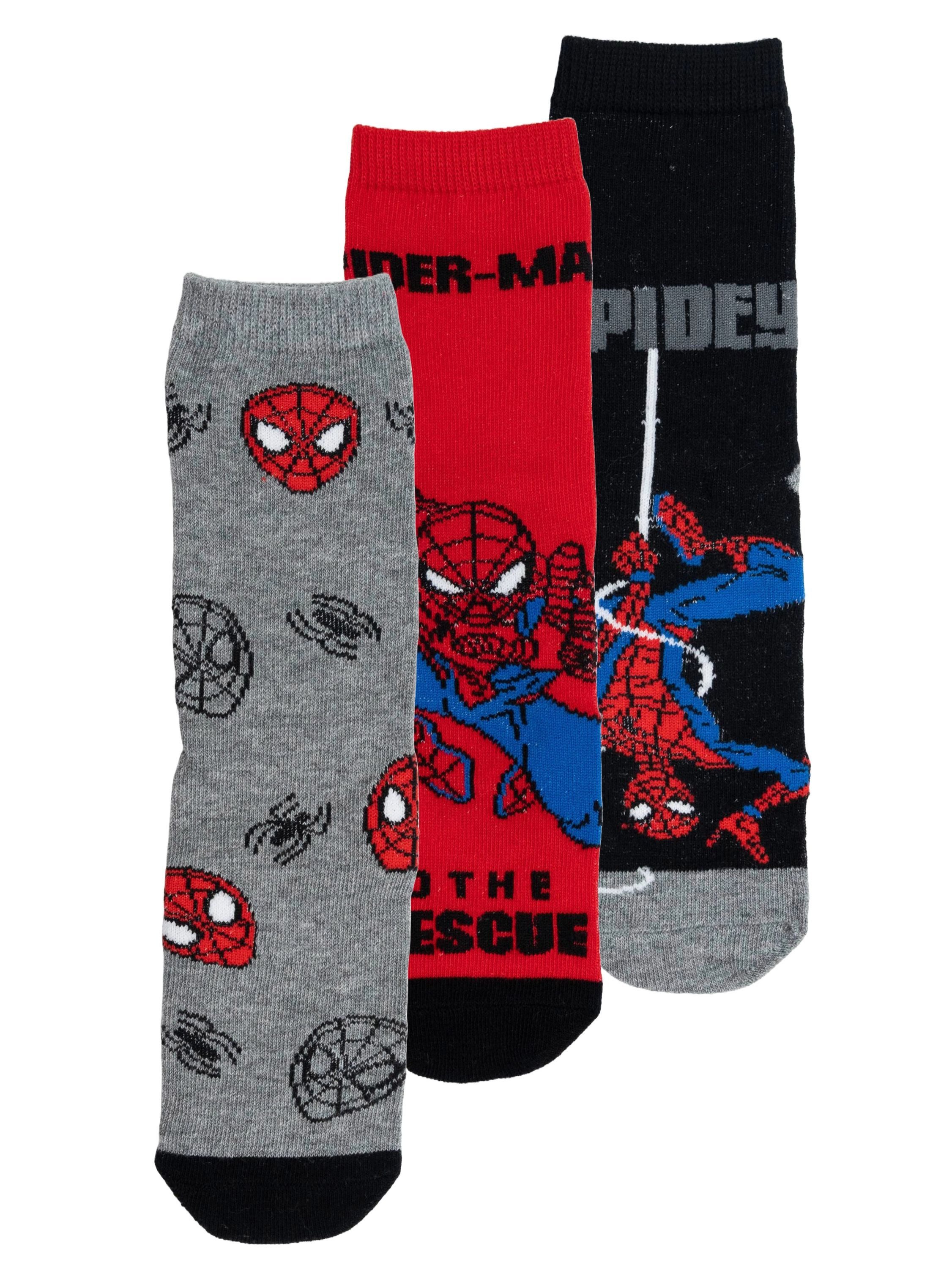 Socken Marvel Spiderman Socken Sneaker Kindersocken Söckchen (3er Pack)