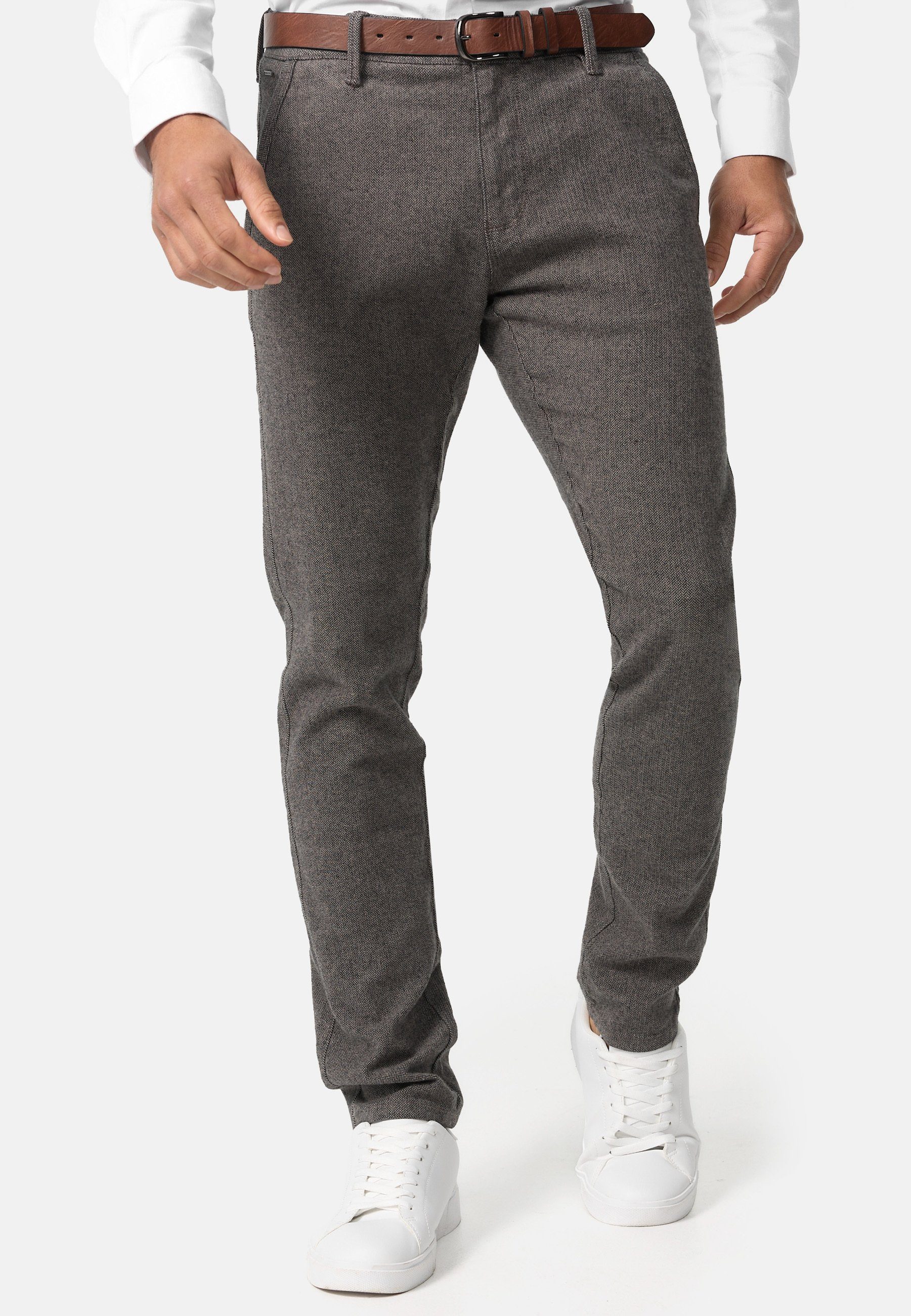 Indicode Bellon INSan Mix Chinohose Grey