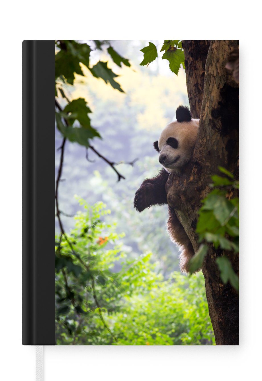 MuchoWow Notizbuch Panda - Baum - Wald, Journal, Merkzettel, Tagebuch, Notizheft, A5, 98 Seiten, Haushaltsbuch