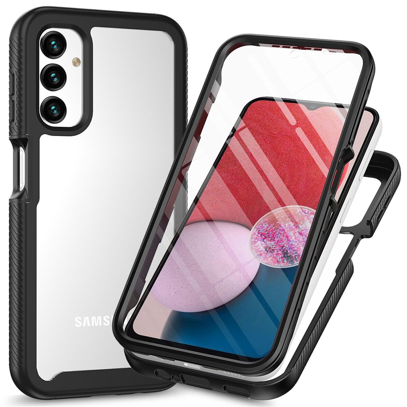 betterfon Handyhülle für Samsung Galaxy A14 TPU Case mit 360° Rundumschutz Displayschutz, 360 Grad Hülle mit Displayschutz und Fingerprint