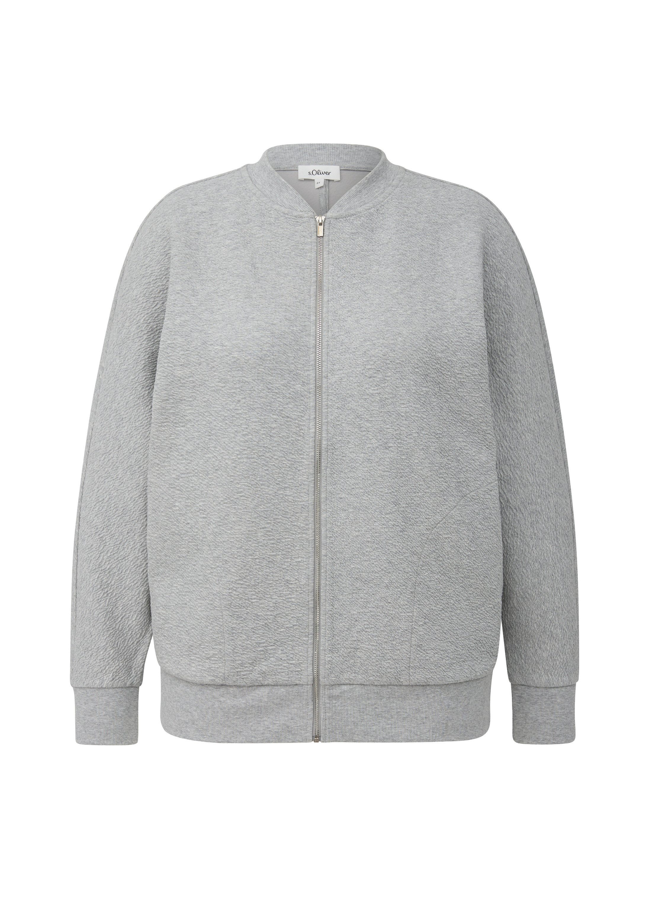 s.Oliver Sweatjacke Sweatshirt Jacke Strukturierter Sweatshirt-Blouson – Bild 2 von 5