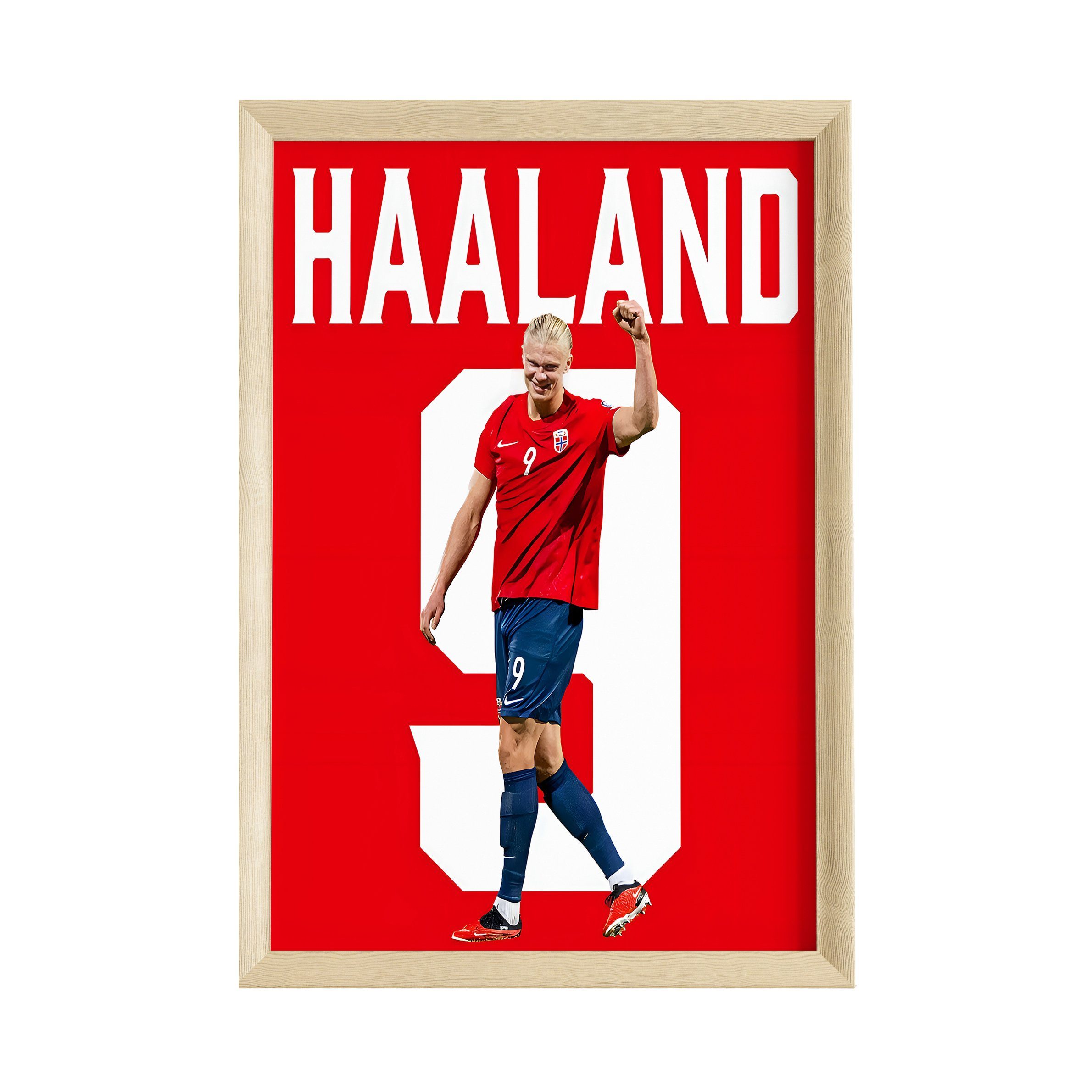 JUSTGOODMOOD Poster Premium ® Erling Haaland Norwegen · Fußball · ohne Rahmen