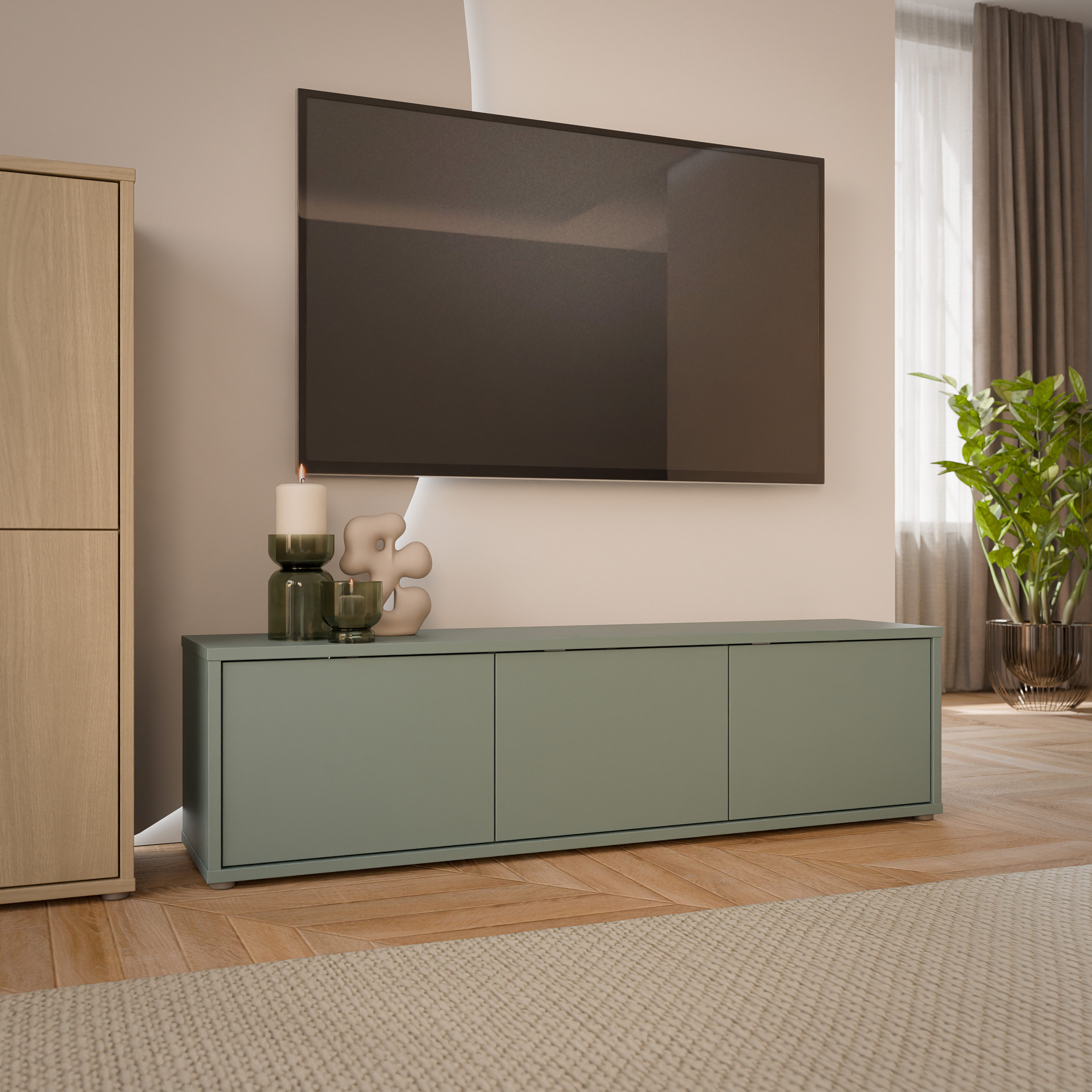 FORTE Lowboard Alice Springs, TV-Board, viel Stauraum, große Türen zum Aufklappen, B/H/T 154,2/41,5/34,9 cm Klapptüren